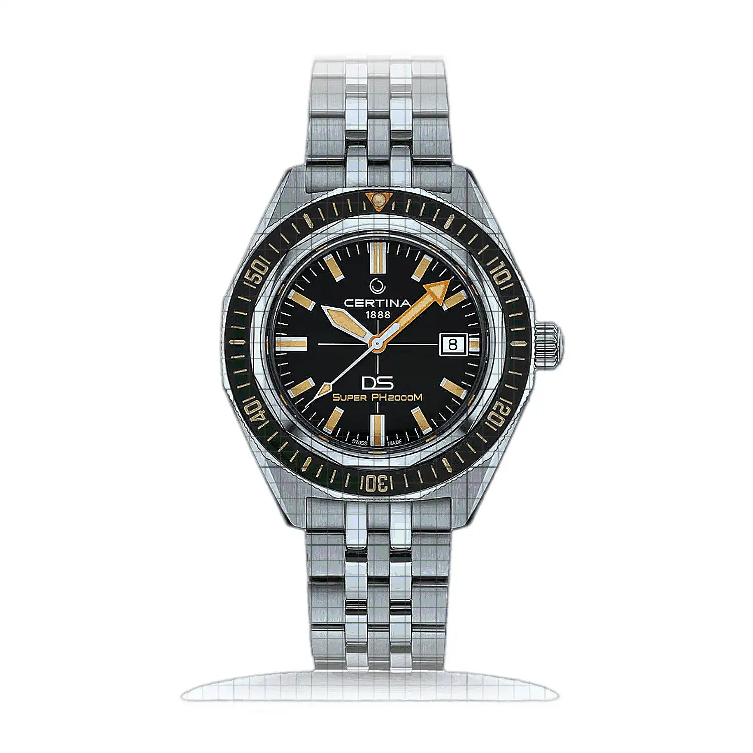 Certina DS SUPER PH2000M C050.607.44.051.02 Black Dial Titanium 43mm Watch