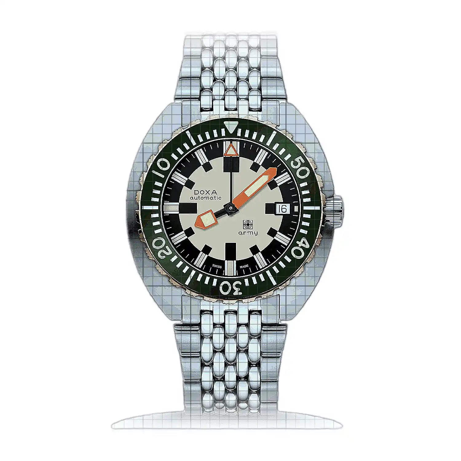 Doxa Army Hunter Green 785.60.031.10 Beige Dial Stainless steel mm Watch