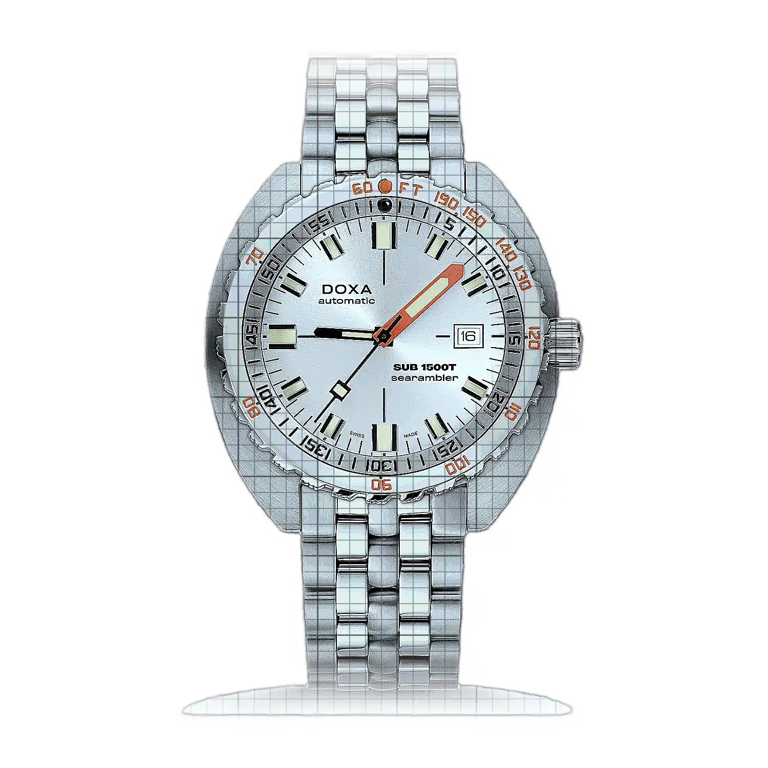 Doxa SUB 1500T Searambler 883.10.021.10 Silver Dial Stainless steel 45mm Watch