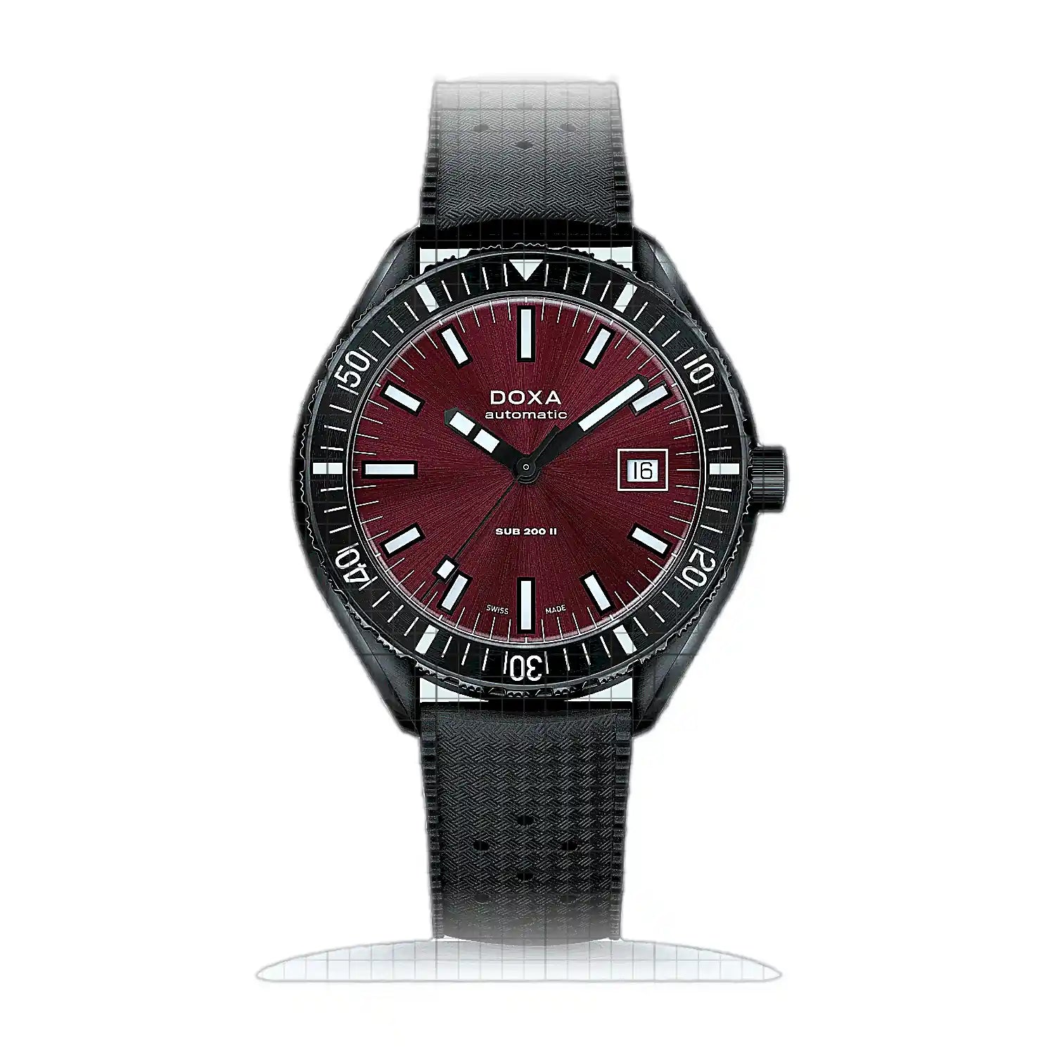Doxa SUB 200 II Redcoral 795.70.161.20 Red Dial Stainless steel 44mm Watch
