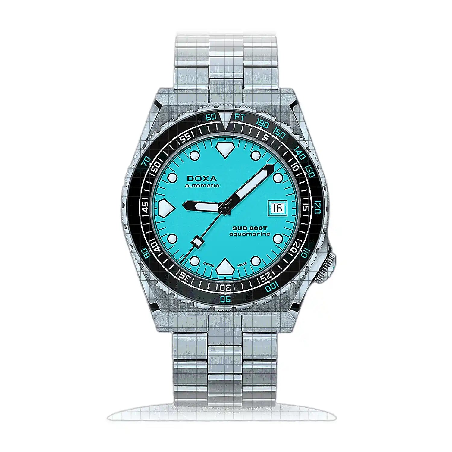 Doxa Sub 600T Aquamarine 861.10.241.10 Blue Dial Stainless steel 40mm Watch