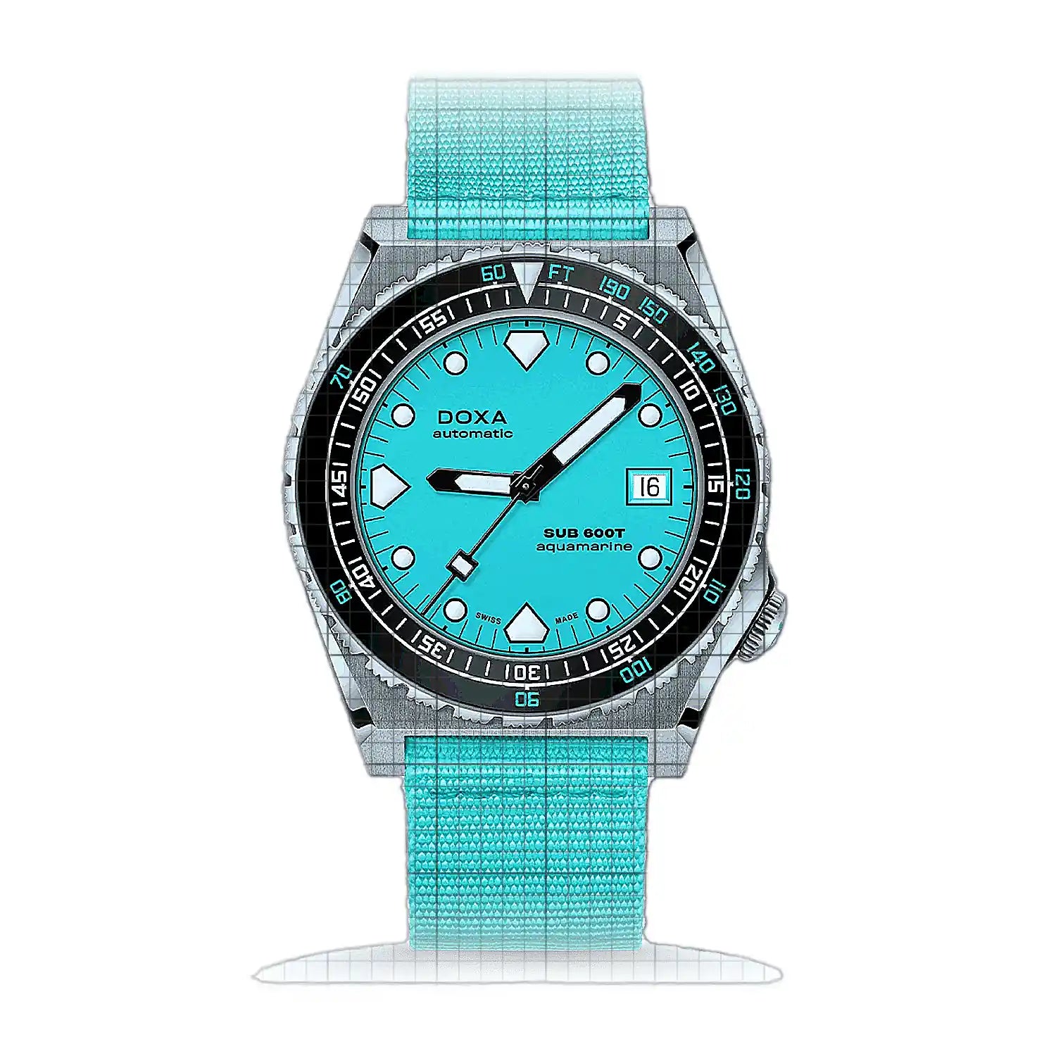 Doxa Sub 600T Aquamarine 861.10.241.25 Blue Dial Stainless steel 40mm Watch