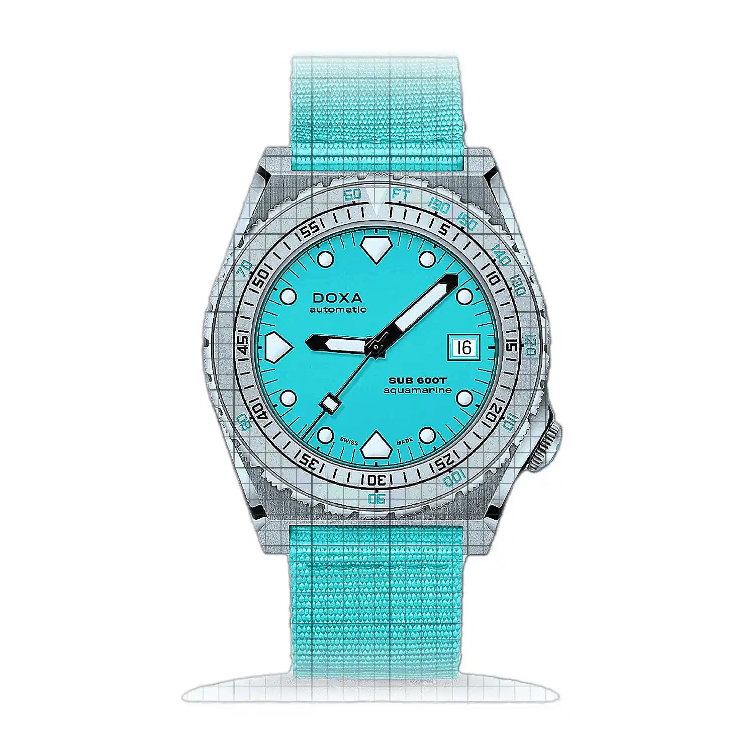Doxa Sub 600T Aquamarine 862.10.241.25 Blue Dial Stainless steel 40mm Watch
