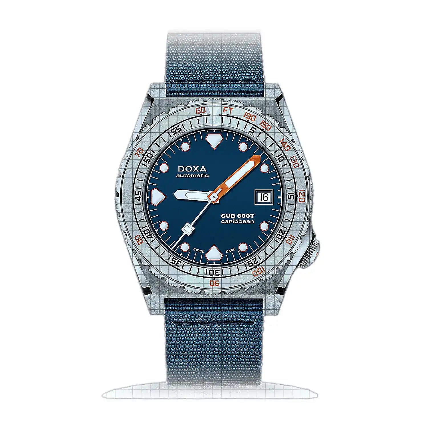 Doxa Sub 600T Caribbean 862.10.201.32 Blue Dial Stainless steel 40mm Watch