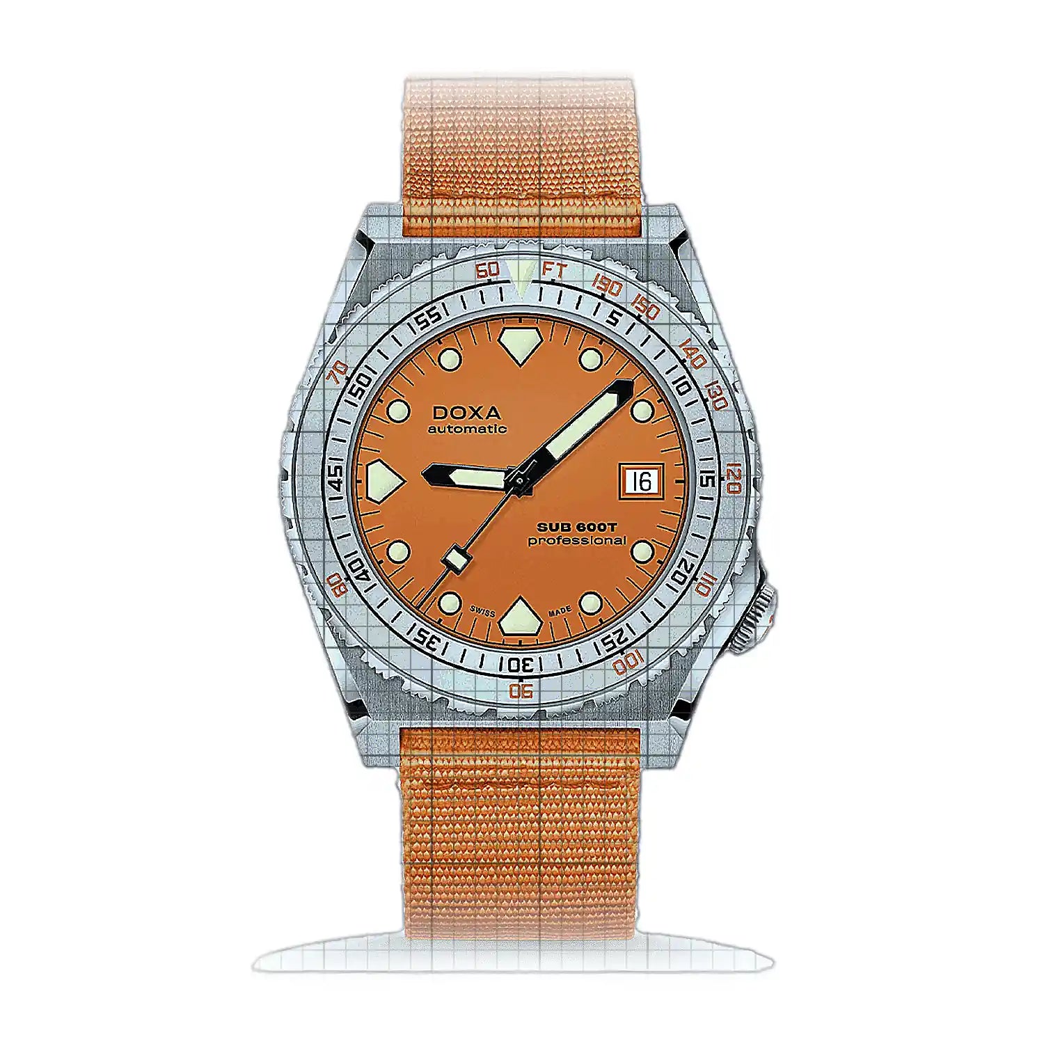 Doxa Sub 600T Professional 862.10.351.21 Red Dial Stainless steel 40mm Watch