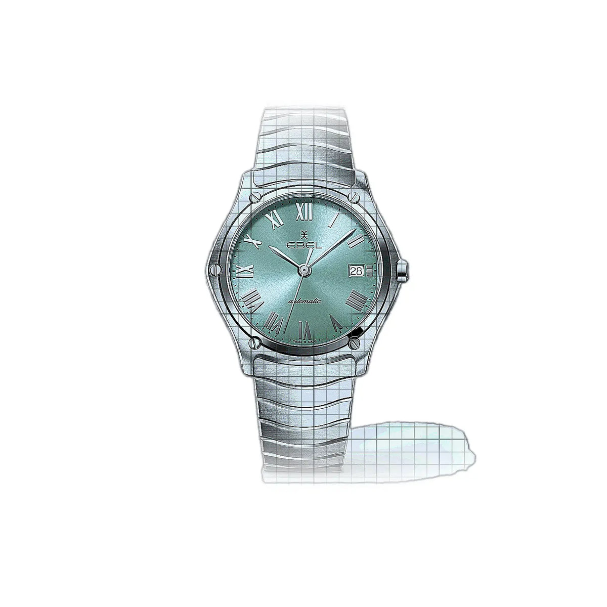Ebel Sport Classic 1216650 Horloge met blauwe wijzerplaat, roestvrij staal, 37 mm
