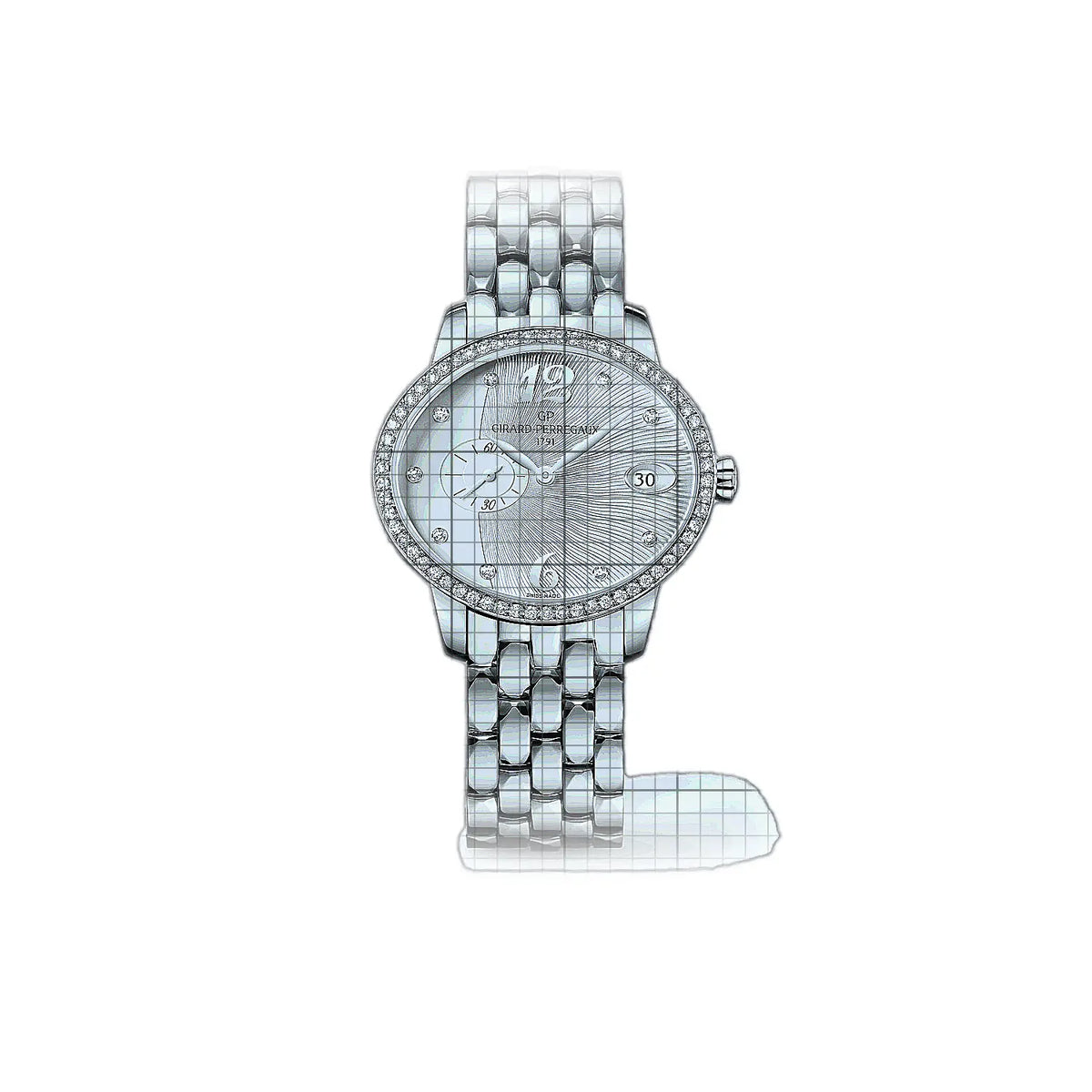 Montre Girard-Perregaux Cat's Eye 80484D11A161-11A, cadran argenté, acier inoxydable, 30 mm