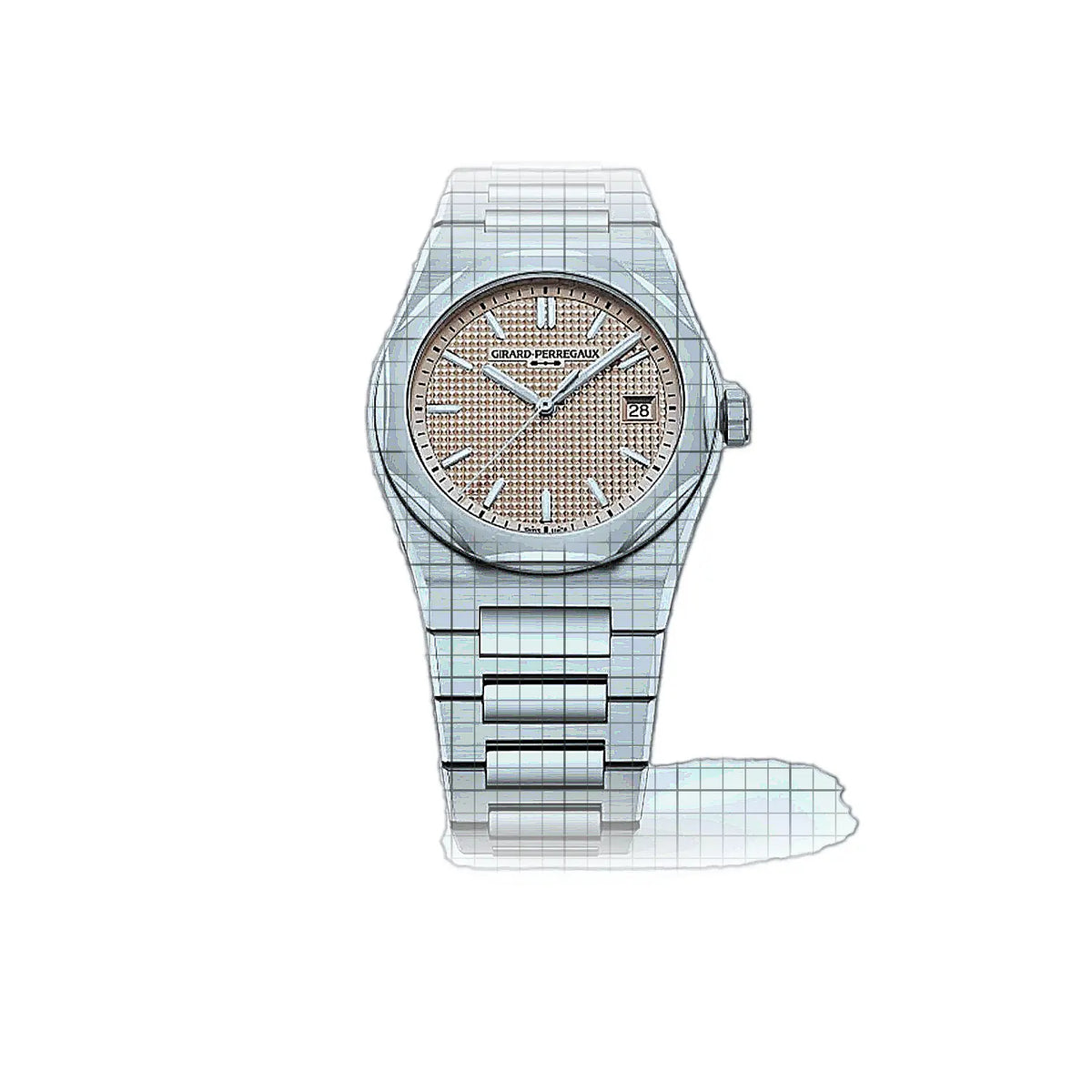 Girard-Perregaux Laureato 81008-11-3627-1CM Rose Cadran en acier inoxydable 39mm Montre
