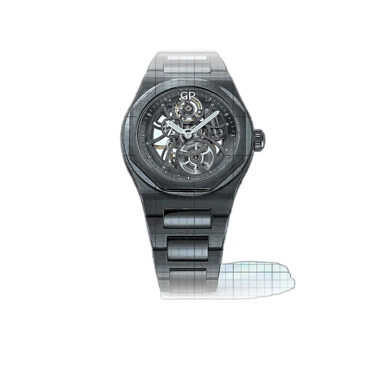 Montre Girard-Perregaux Laureato 81015-32-001-32A à cadran squelette et boîtier en céramique de 42 mm