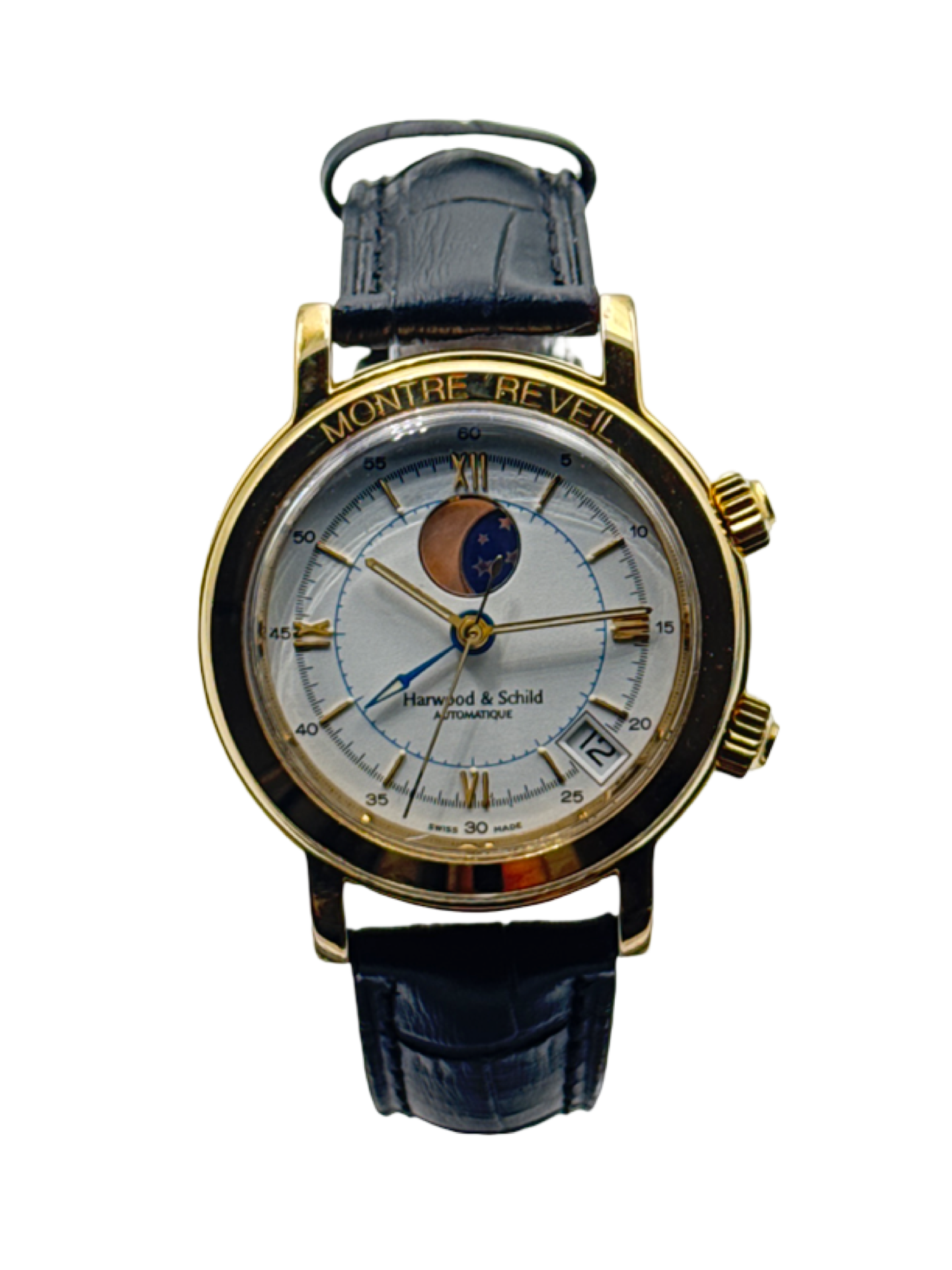 Harwood & Schild Montre Reveil Alarm Automatique 38mm CPO Good 1990