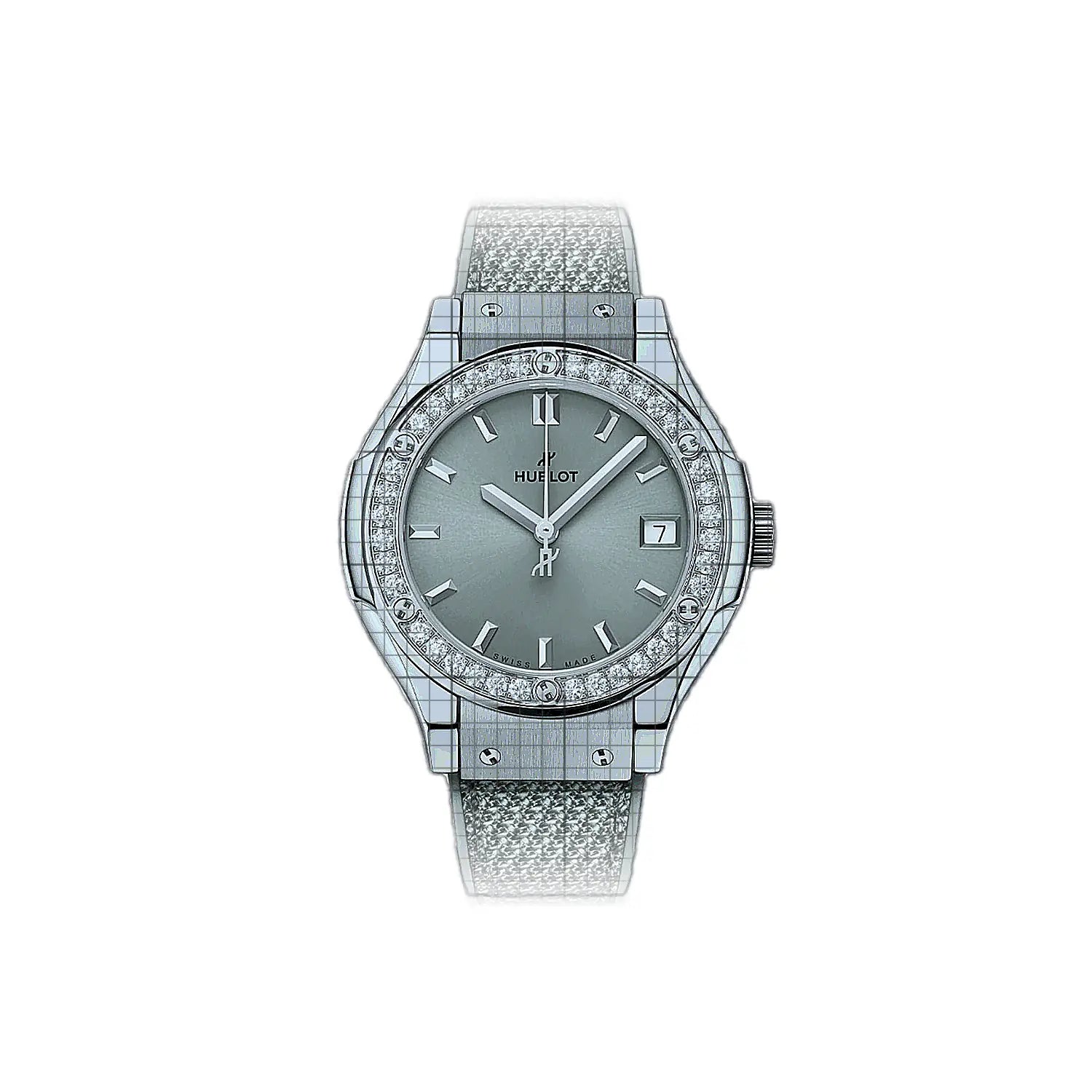 Hublot Classic Fusion Quartz Titanium Sage Green Diamonds 33 mm 581NX891GNR1104