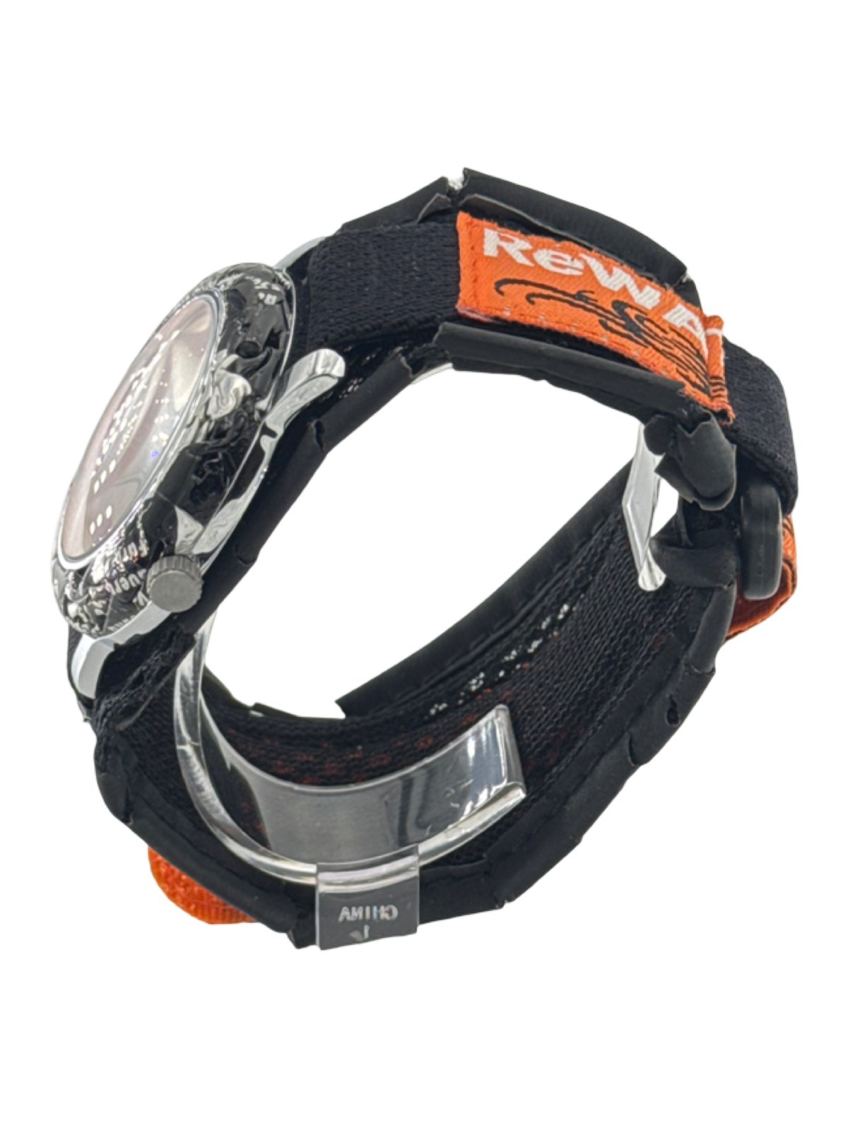 ReWATCH Swiss Made „Beach“ Quarz Vintage Uhr – Orange Lünette aus recyceltem Material
