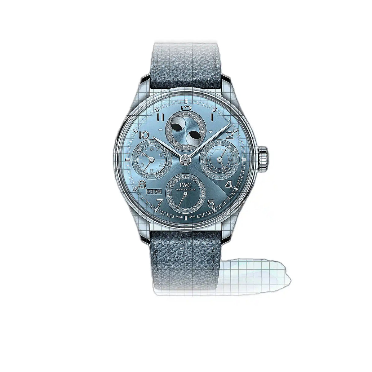 Montre IWC Portugieser  IW503703 à cadran bleu Blanc en or, 44 mm