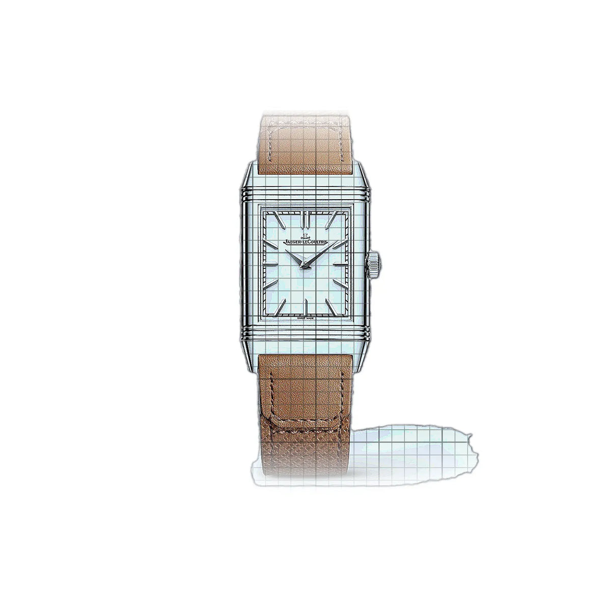 Jaeger-LeCoultre Reverso 7168420 met zilveren wijzerplaat en roestvrijstalen kast 40mm Horloge