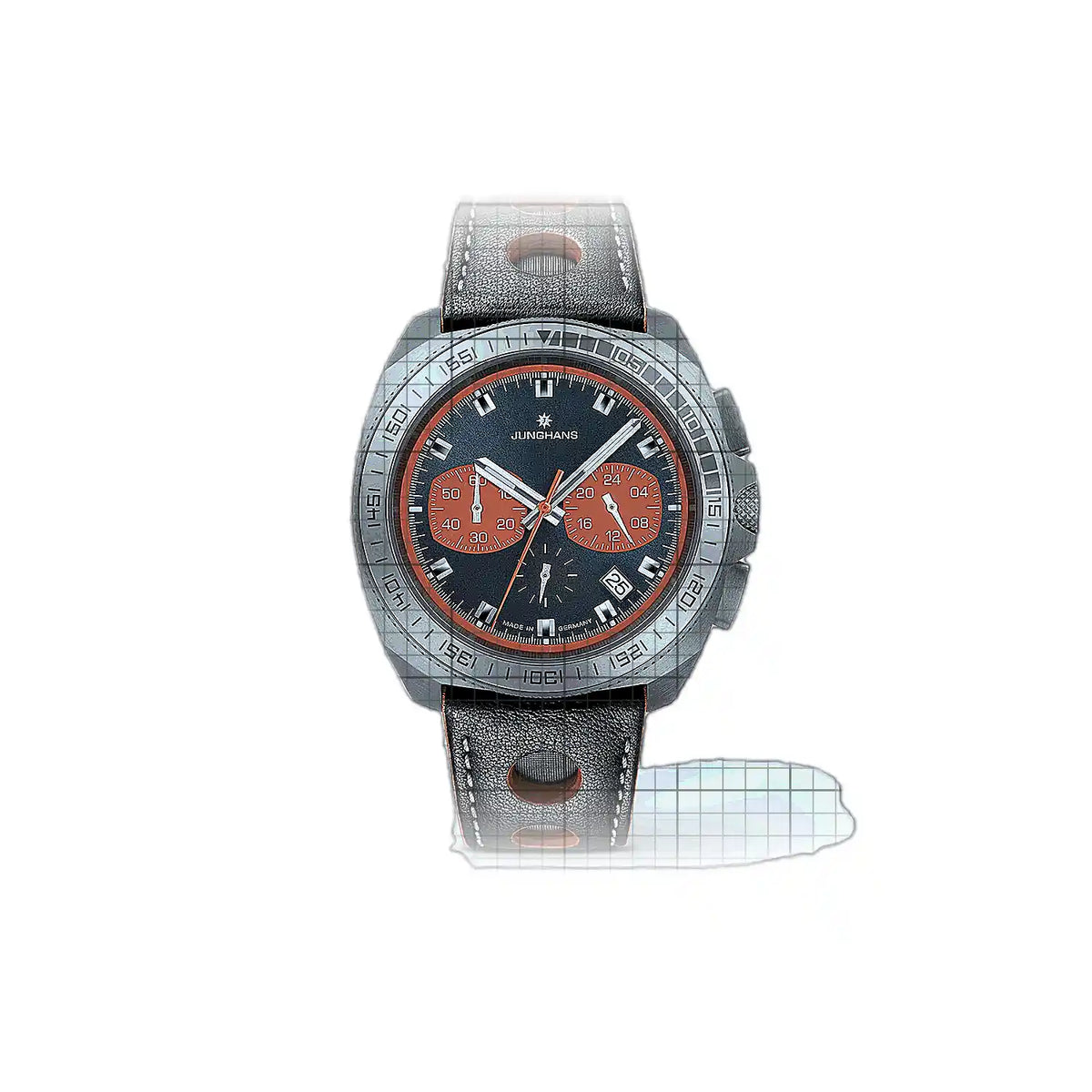 Junghans 1972 041/4260 Horloge met grijze wijzerplaat, roestvrij staal, 43 mm