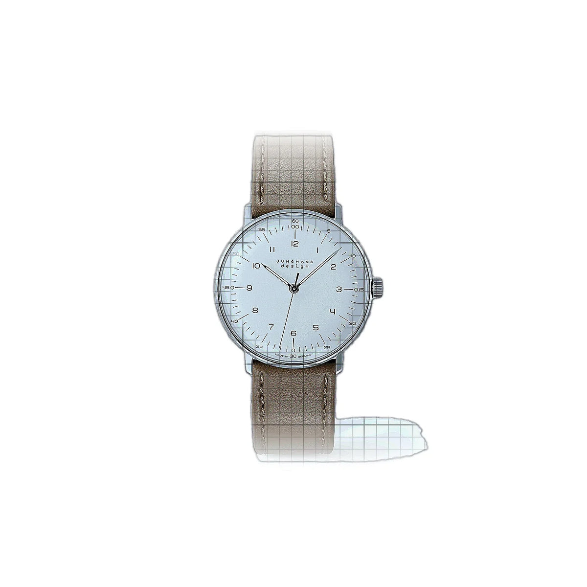 Junghans Max Bill 027/3701.02 Horloge met zilveren wijzerplaat, roestvrij staal, 34 mm