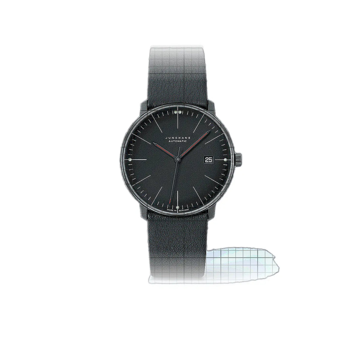 Montre Junghans Max Bill 027/4308.02 Noir Cadran en acier inoxydable, 38 mm