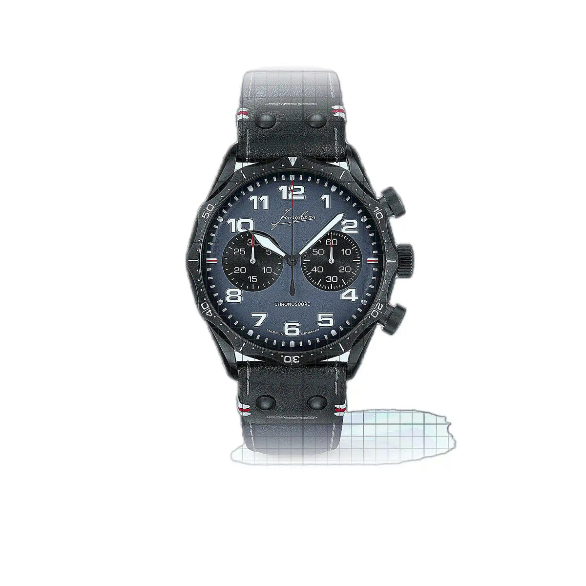 Montre Junghans Meister 027/3396 à cadran bleu Acier Inoxydable, Revêtement Pvd 43 mm