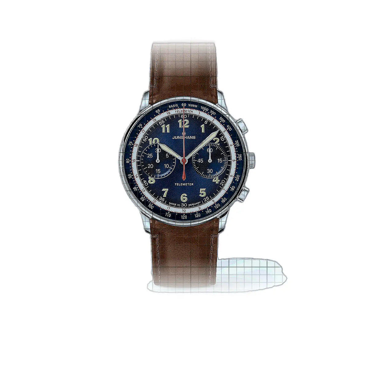 Montre Junghans Meister 027/3587.02, cadran bleu, acier inoxydable, 41 mm