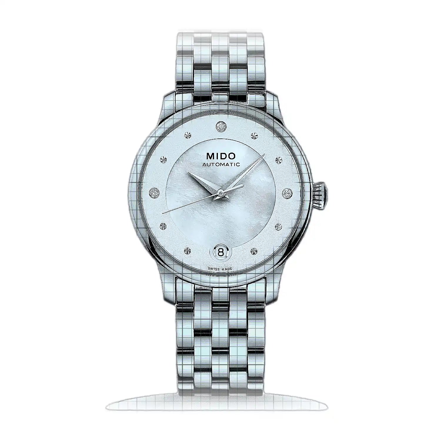 Mido Baroncelli Lady DAY M039.207.11.106.00 Mother of pearl Dial Stainless steel 28mm Watch