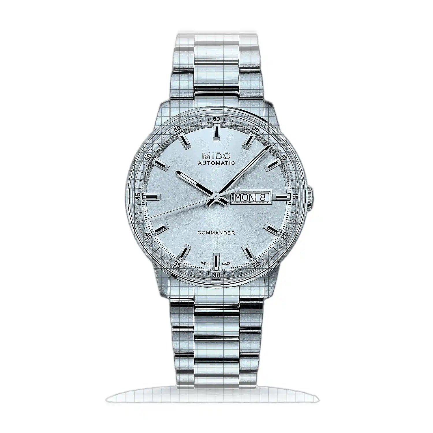 Mido Commander Datoday M021.430.11.031.00 Silver Dial Stainless steel 40mm Watch
