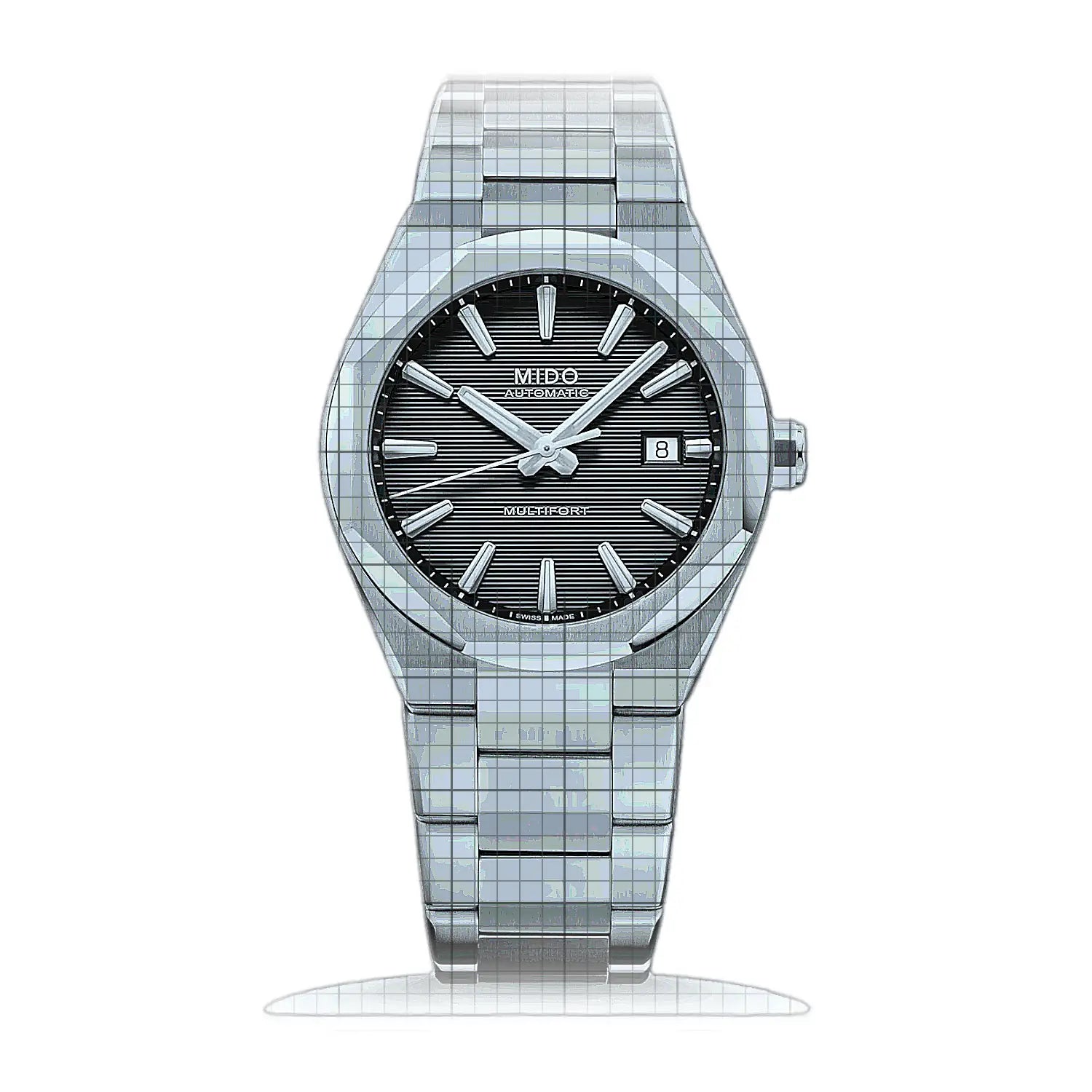 Mido Multifort 8 One Crown M055.507.11.051.00 Black Dial Stainless steel 40mm Watch