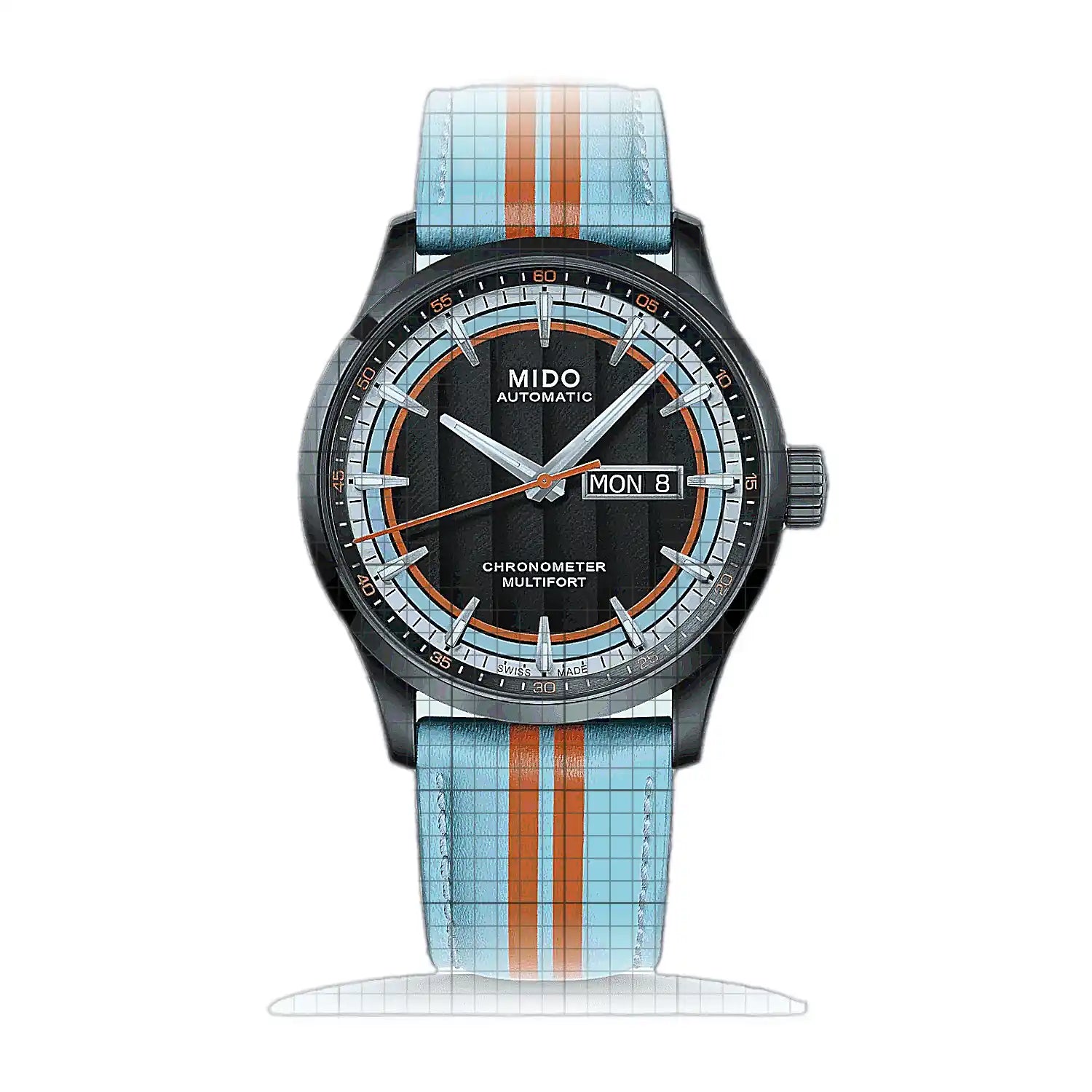 Mido Multifort Chronometer 1 Racer M038.431.36.051.00 Black Dial Stainless steel 42mm Watch