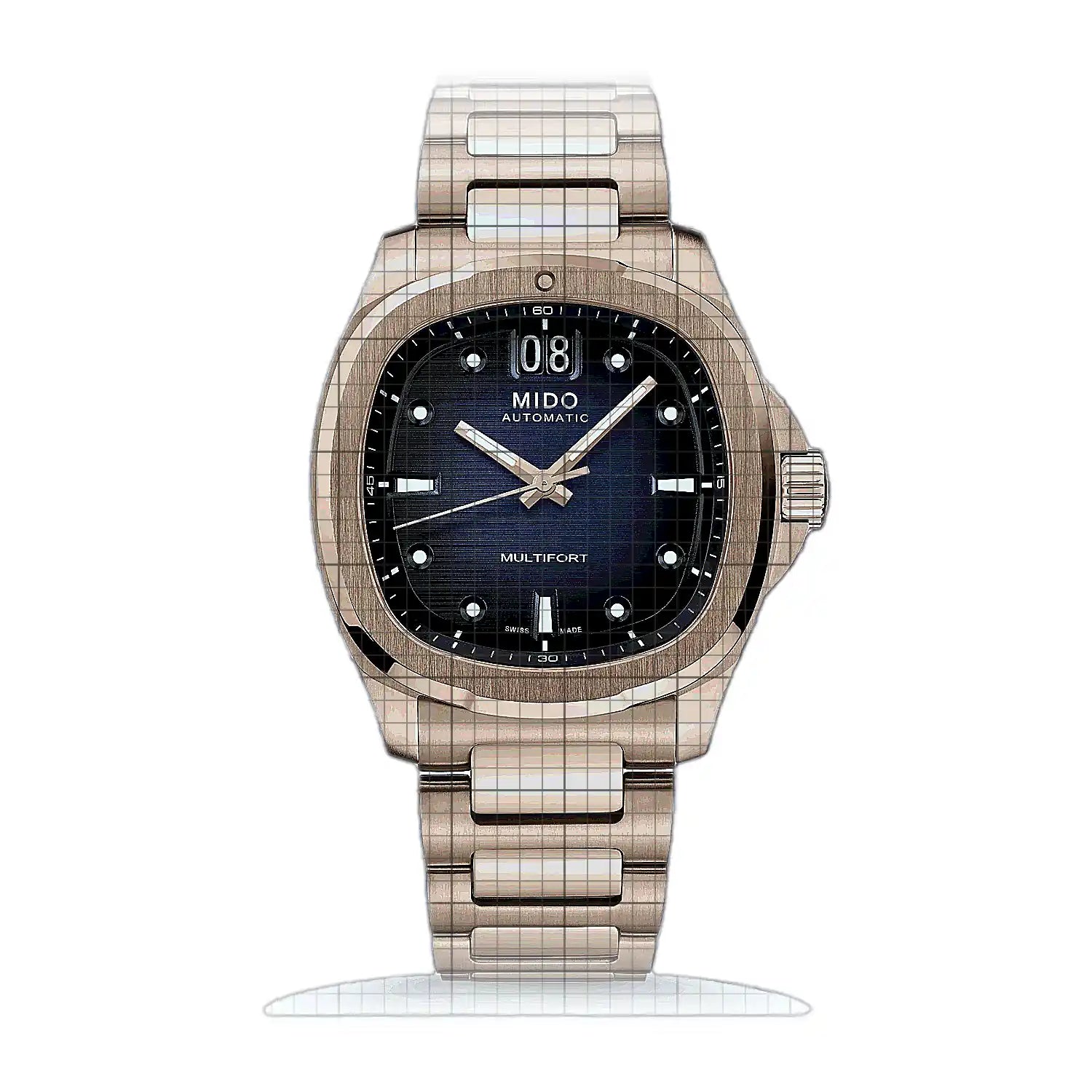 Mido Multifort TV Big Date M049.526.33.041.00 Blue Dial Stainless steel 40mm Watch