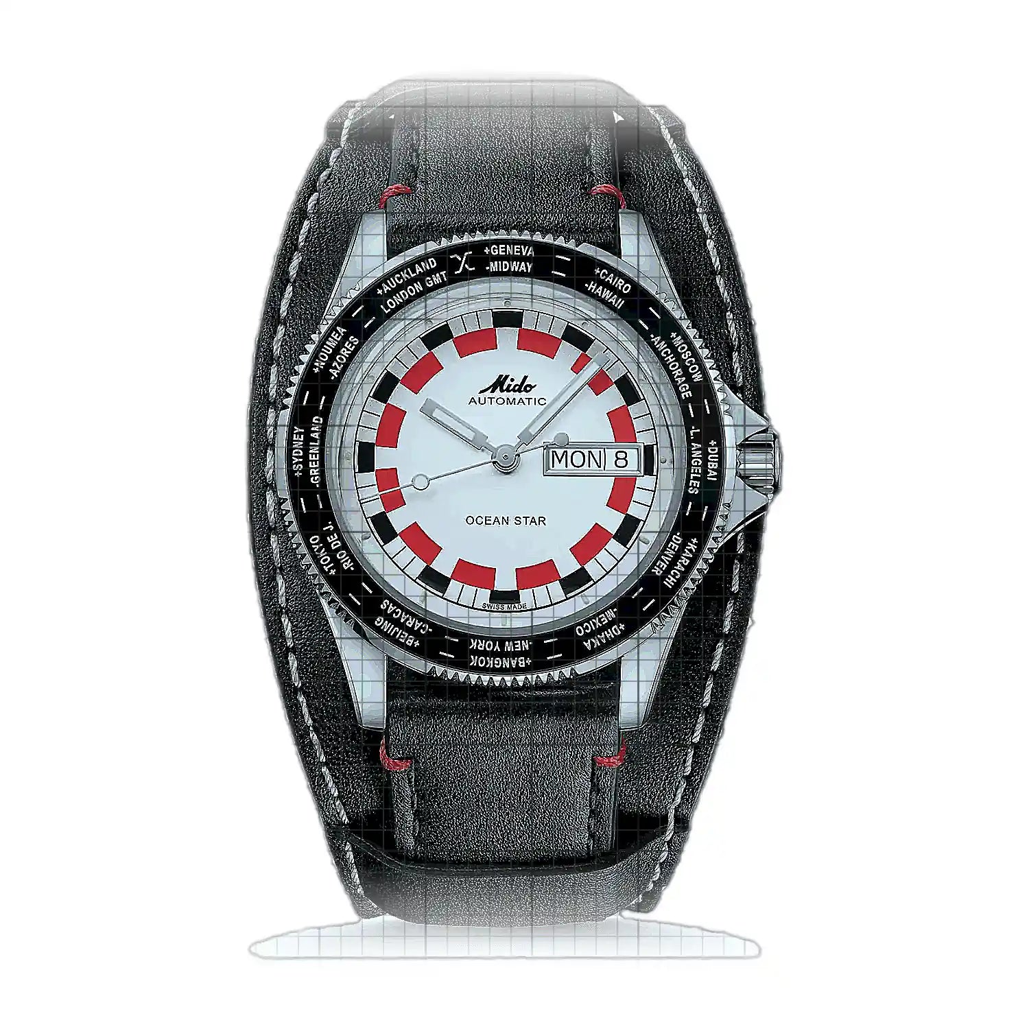 Mido Ocean Star Worldtimer M026.830.16.030.00 Silver Dial Stainless steel 40mm Watch