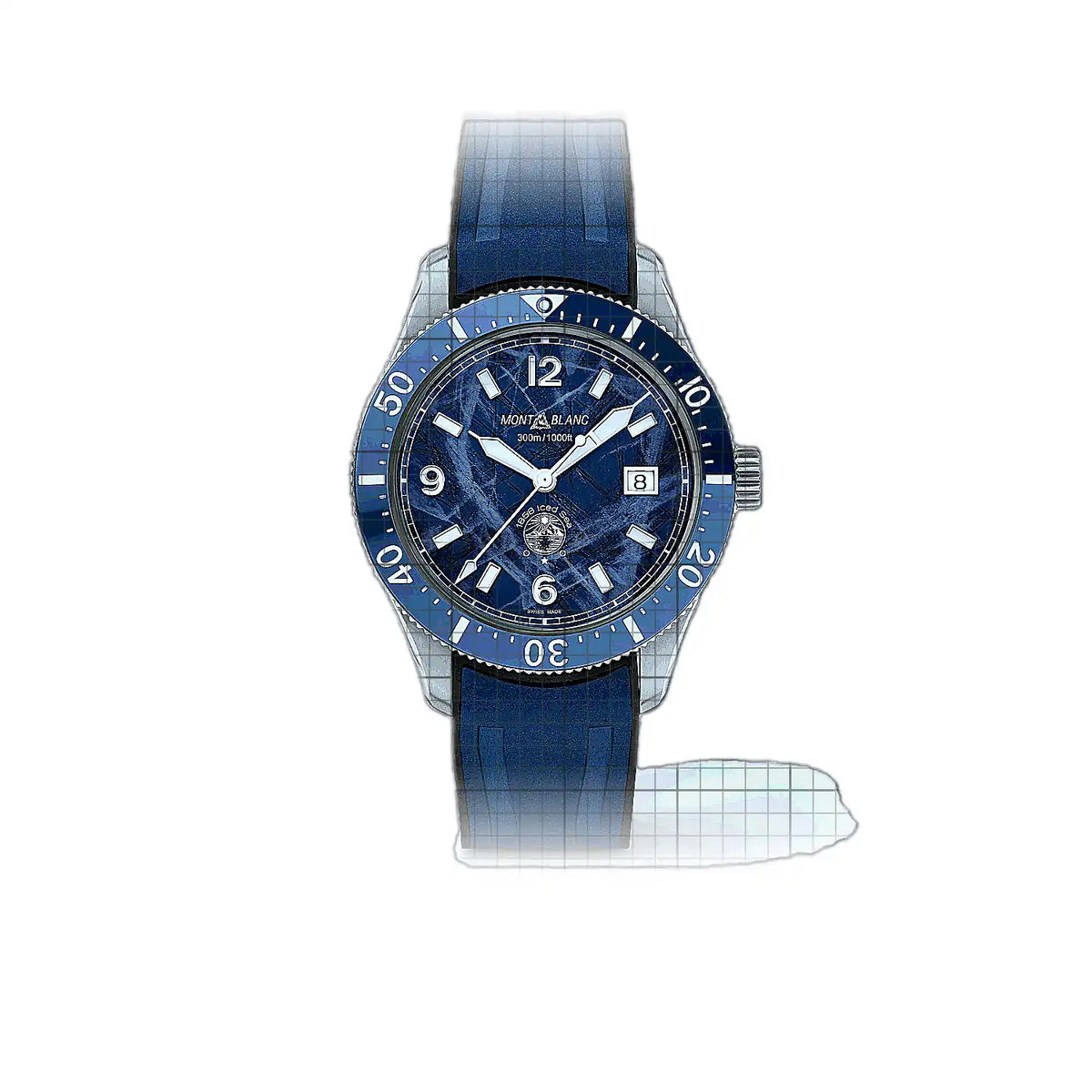 Montblanc 1858 MB129370 Blue Dial Stainless steel 41mm Watch