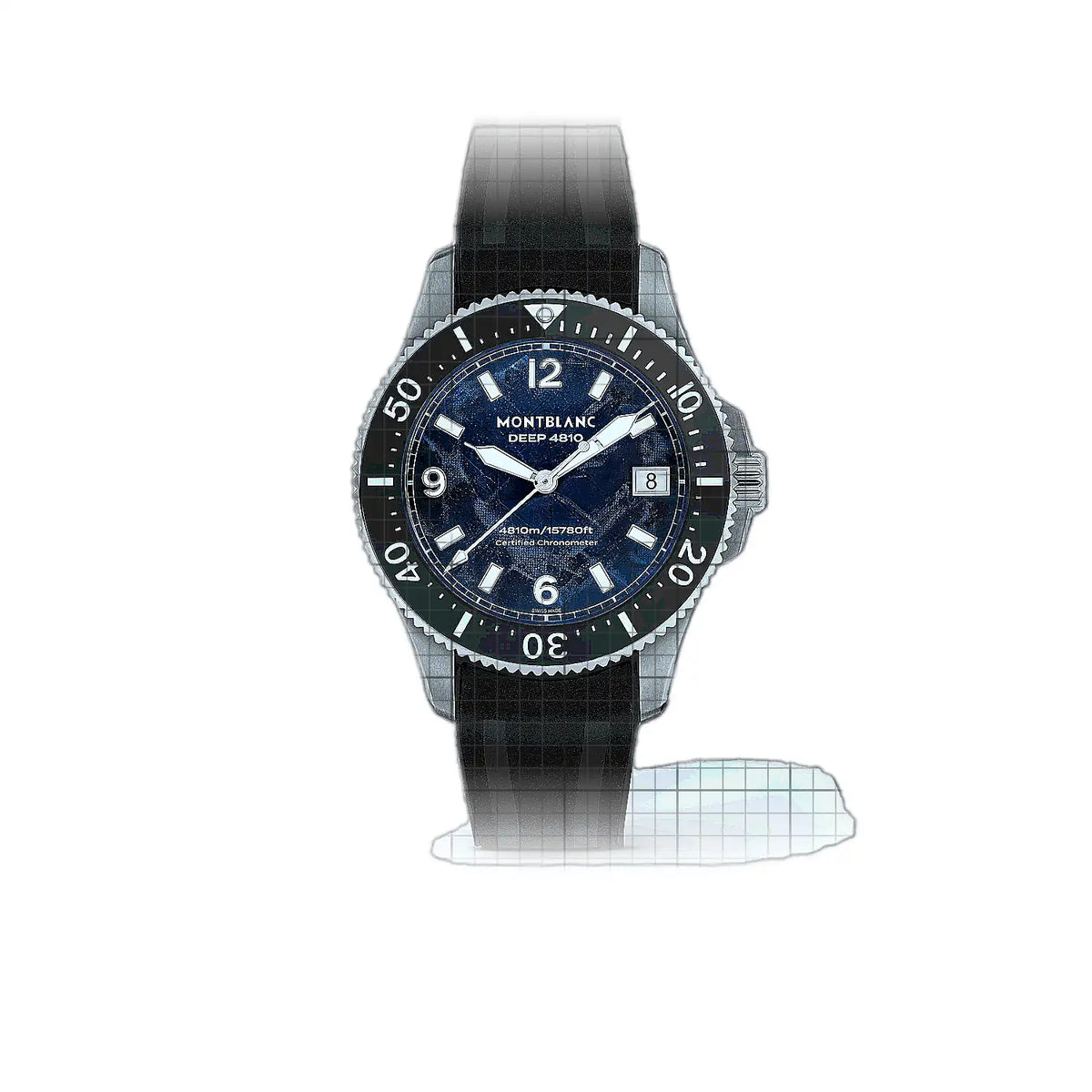 Montblanc 1858 MB133268 Blue Dial Titanium 43mm Watch