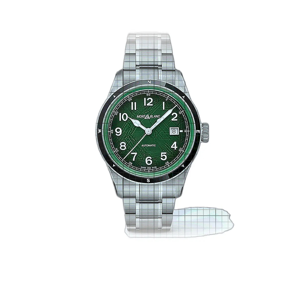 Montre Montblanc 1858 MB133269 Vert Cadran en acier inoxydable, 41 mm
