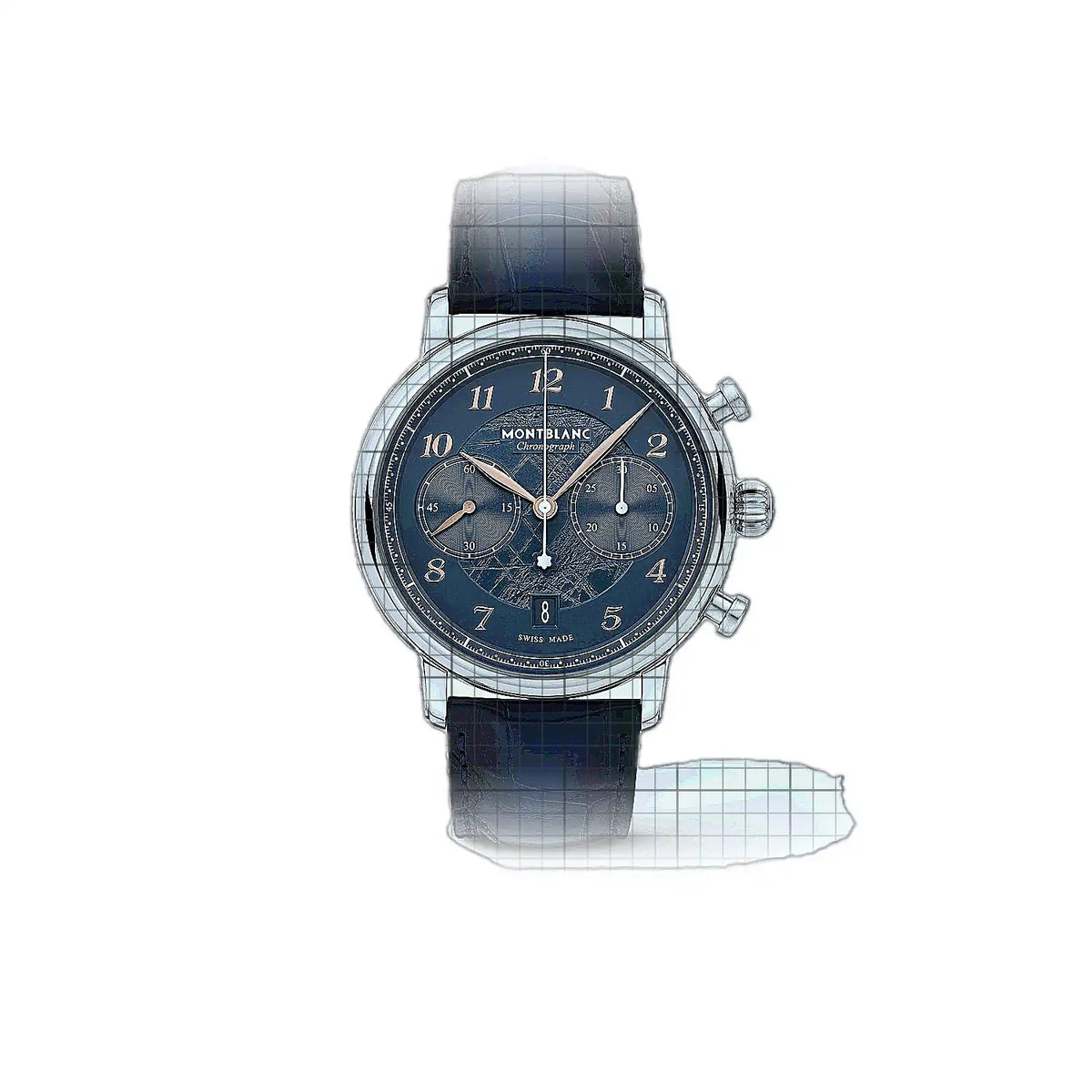 Montblanc Star Legacy MB129626 Horloge met blauwe wijzerplaat, roestvrij staal, 42 mm