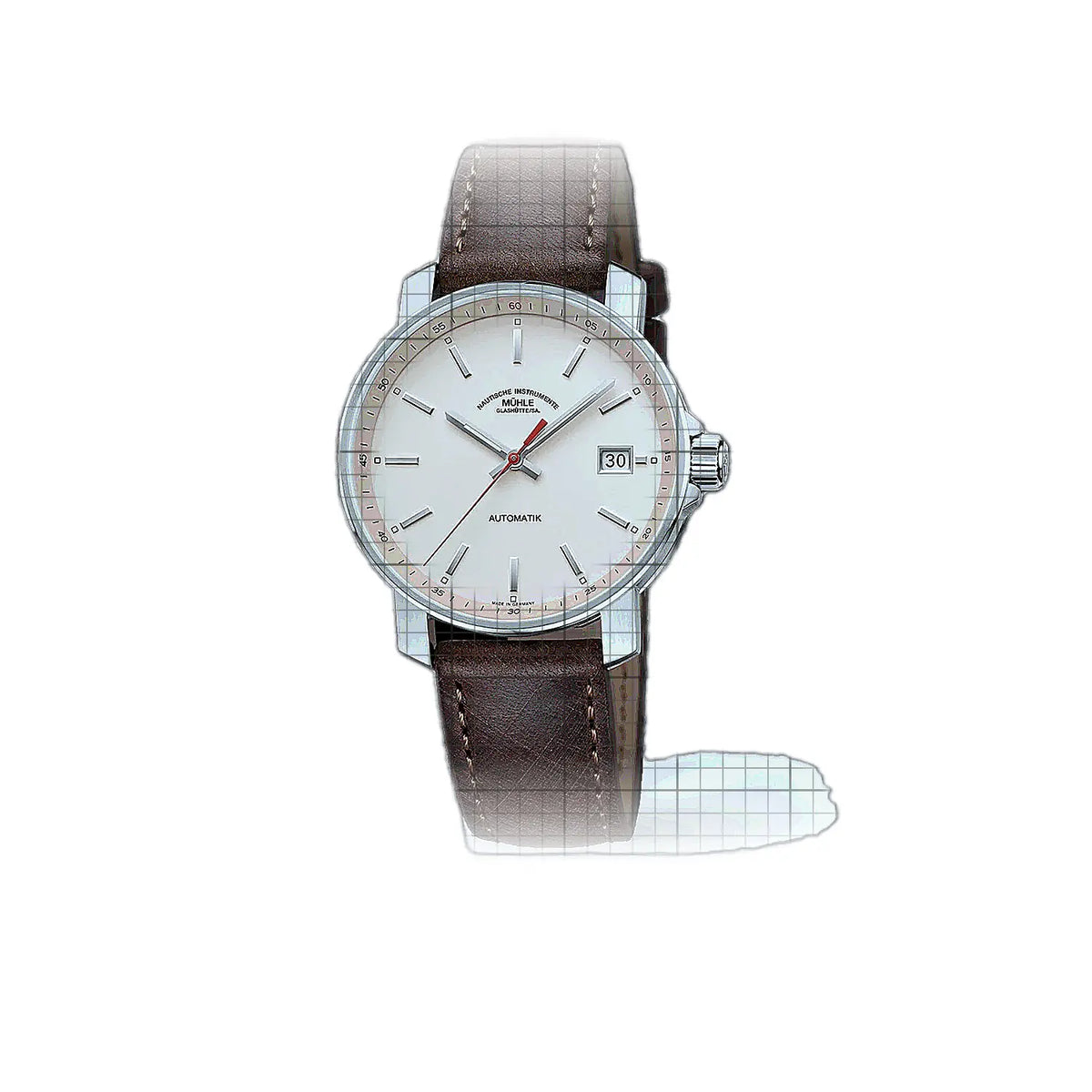 Mühle Glashütte 29er M1-25-26-200-LB-II Orange Montre en acier inoxydable de 37 mm avec cadran