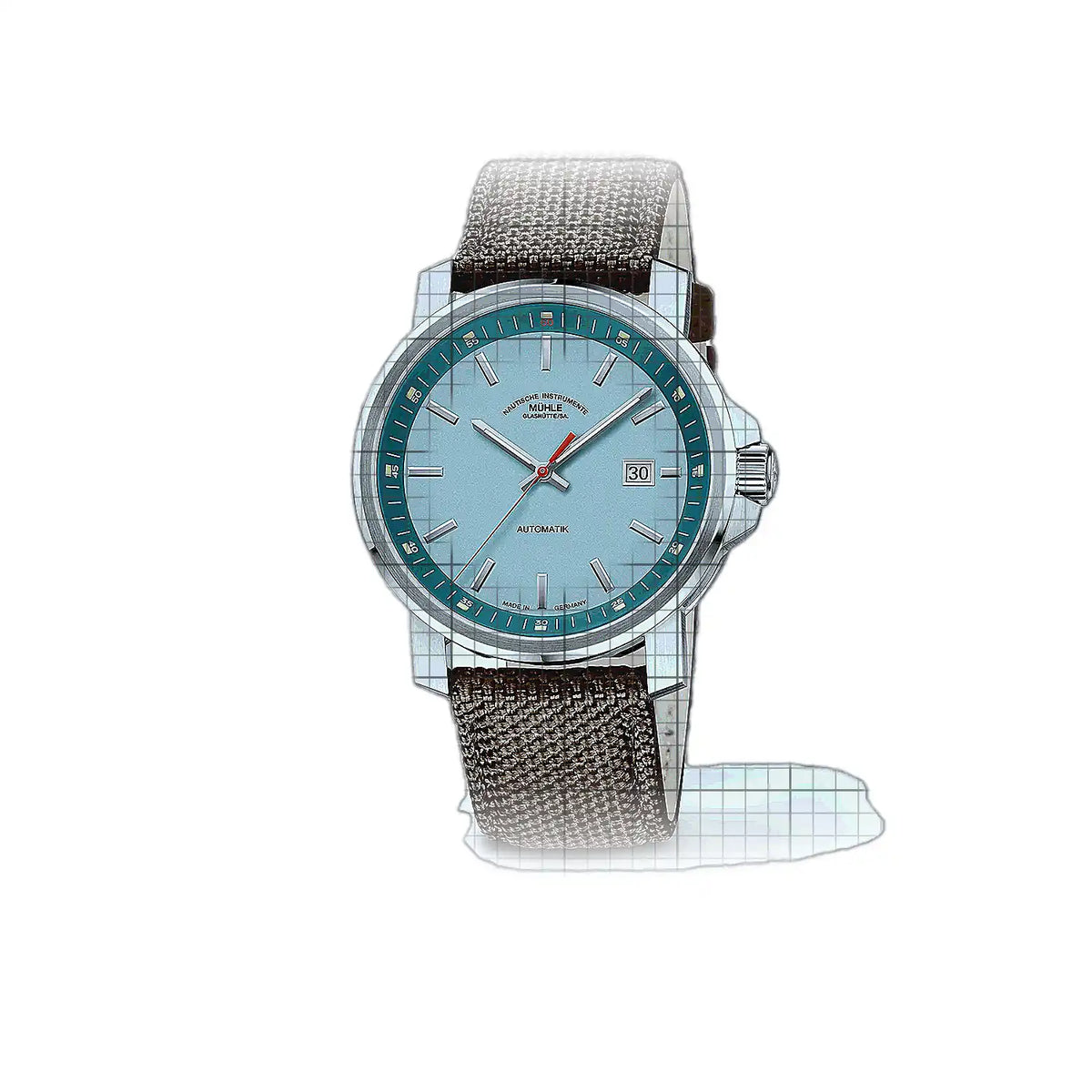 Montre Mühle Glashütte 29er M1-25-39-200-CB, cadran bleu, acier inoxydable, 42 mm