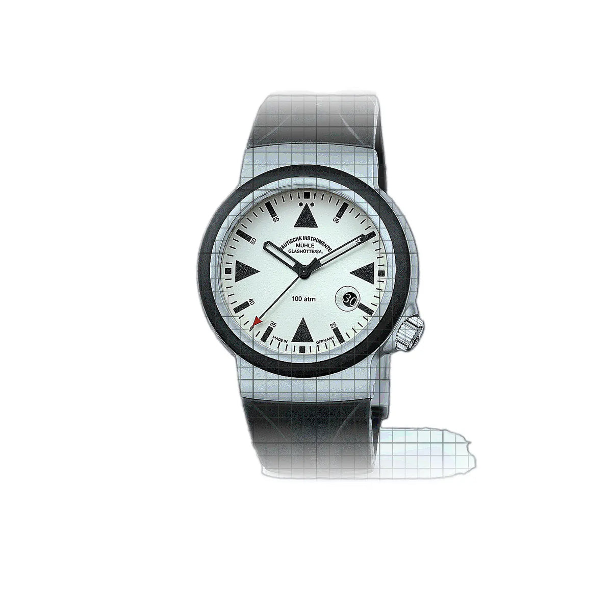 Mühle Glashütte S.A.R. Rescue-Timer M1-41-08-200-KB Beige Cadran en acier inoxydable, 42 mm