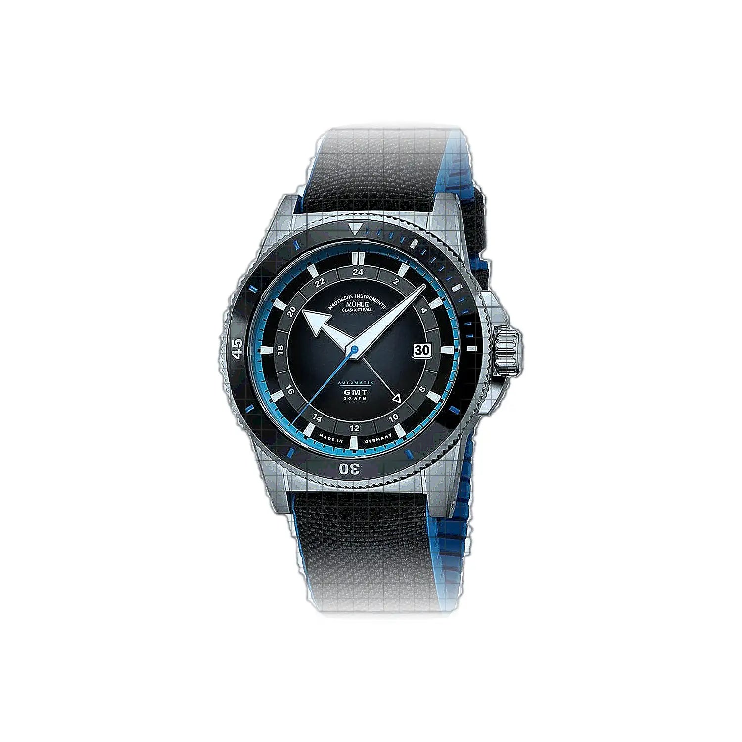 Mühle Glashütte Sportivo Travel Automatic Black 42mm