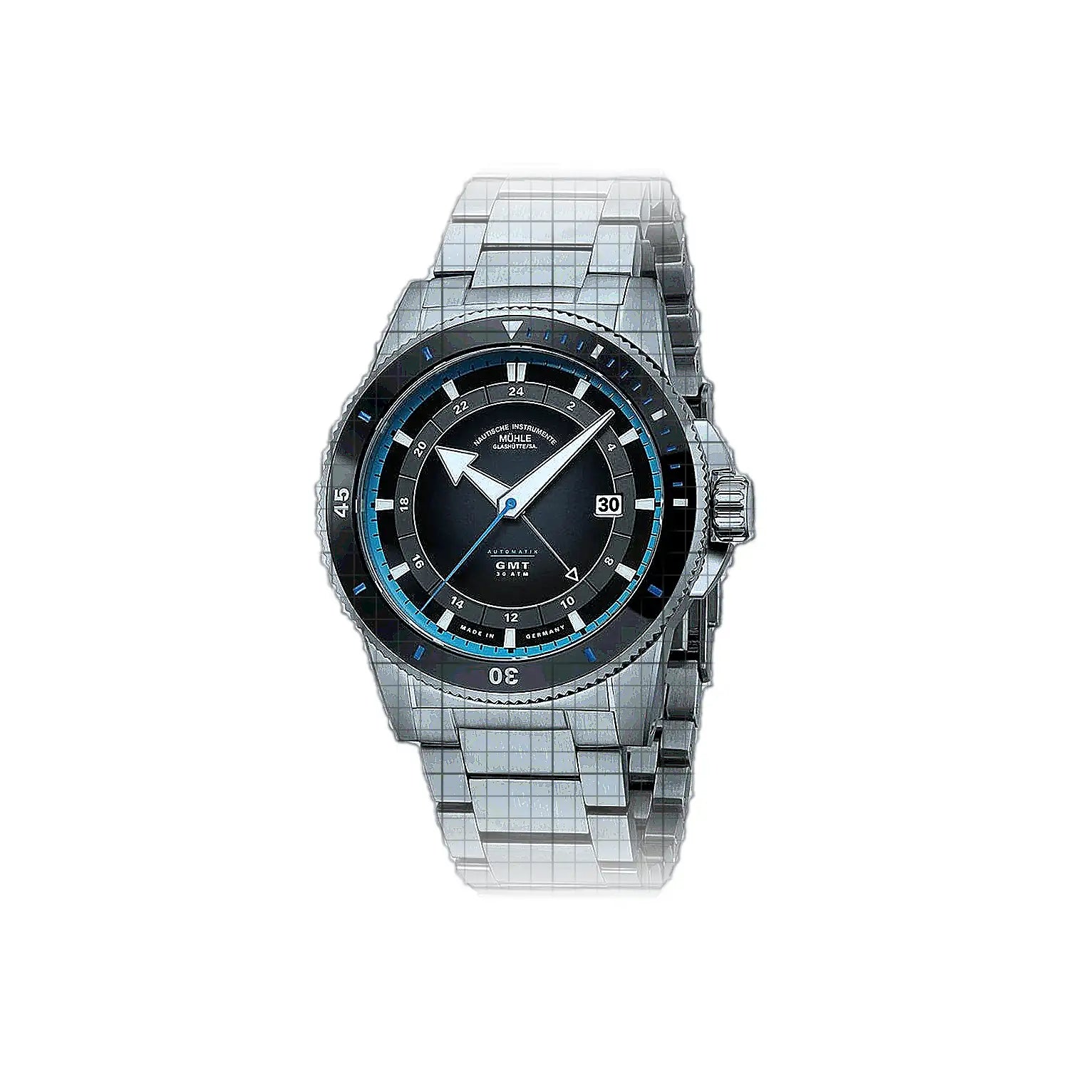 Mühle Glashütte Sportivo Travel Automatic Black 42mm