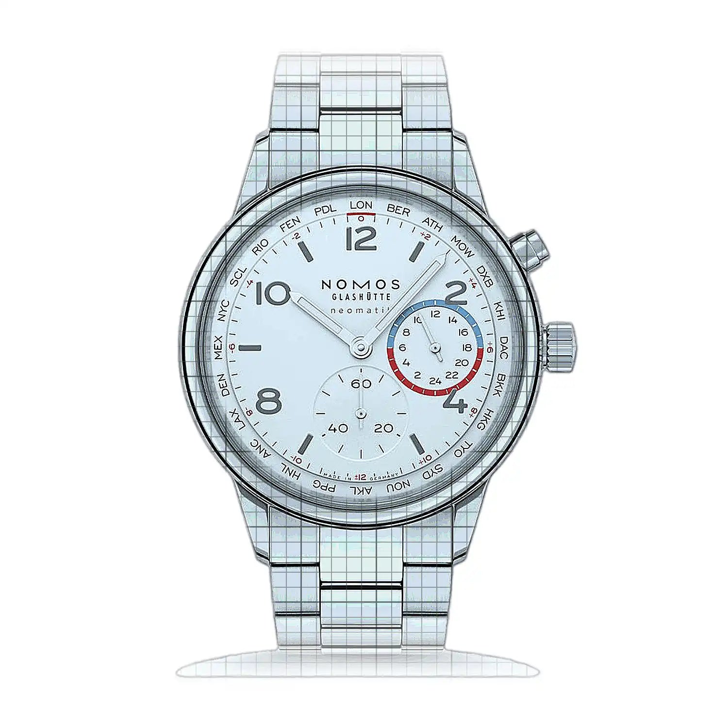 Nomos Glashutte Club Sport Neomatik Weltzeit 792 White Dial Stainless steel 40mm Watch