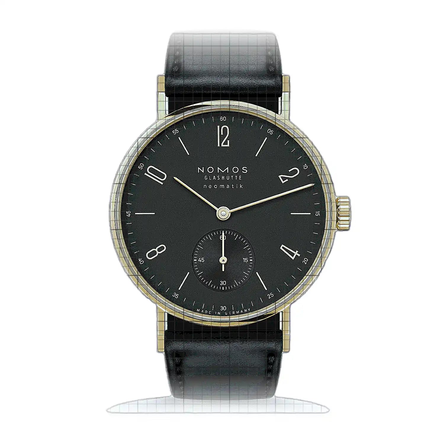 Nomos Glashutte NOMOS Glasshutte Tangente Gold Neomatik Ruthenium 163 Black Dial Yellow gold 35mm Watch