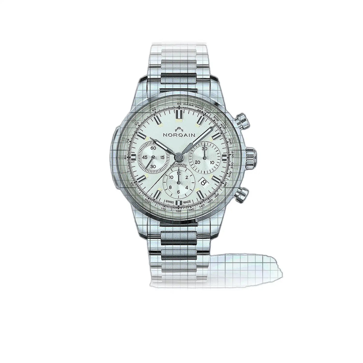 Norqain Freedom N2200.18S01.C01.S01 Beige Zifferblatt aus Edelstahl, 43 mm Uhr