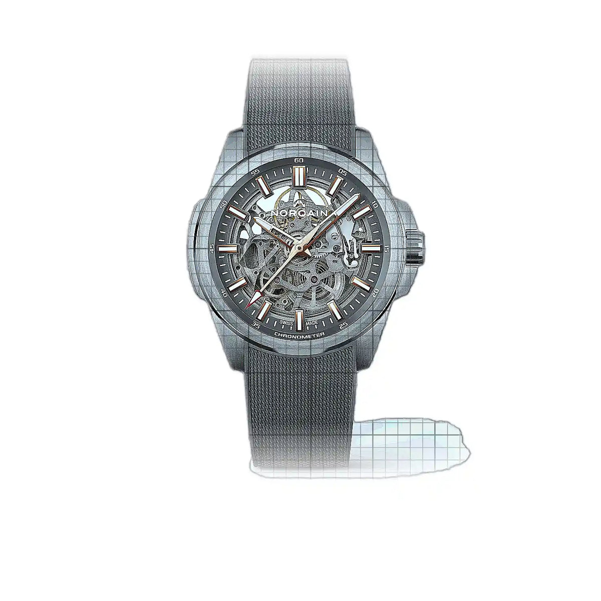 Norqain Independence N3000.07S02.G01.R01 Skelettzifferblatt Edelstahl 42 mm Uhr
