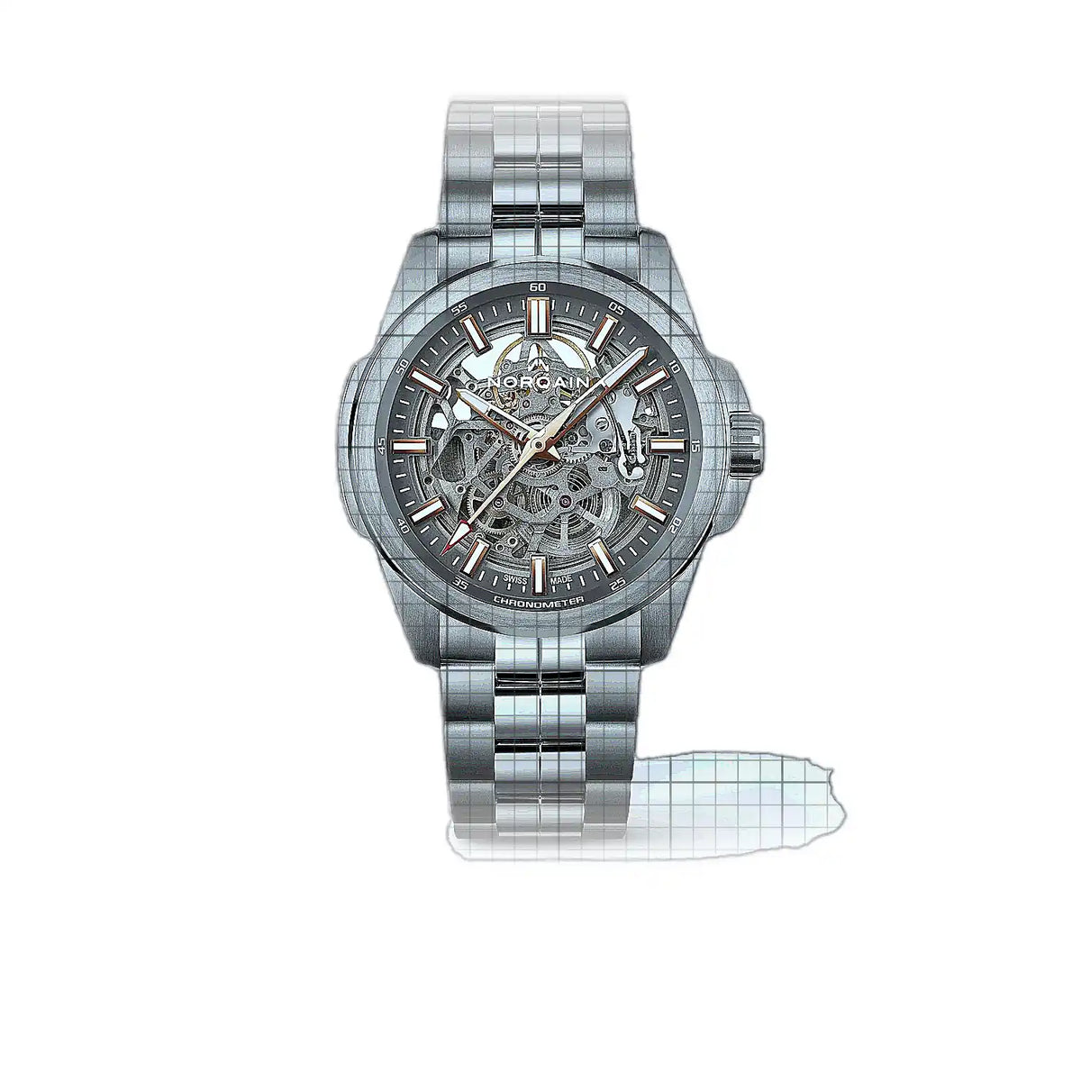 Norqain Independence N3000.07S02.G01.S01 Skelettzifferblatt Edelstahl 42 mm Uhr
