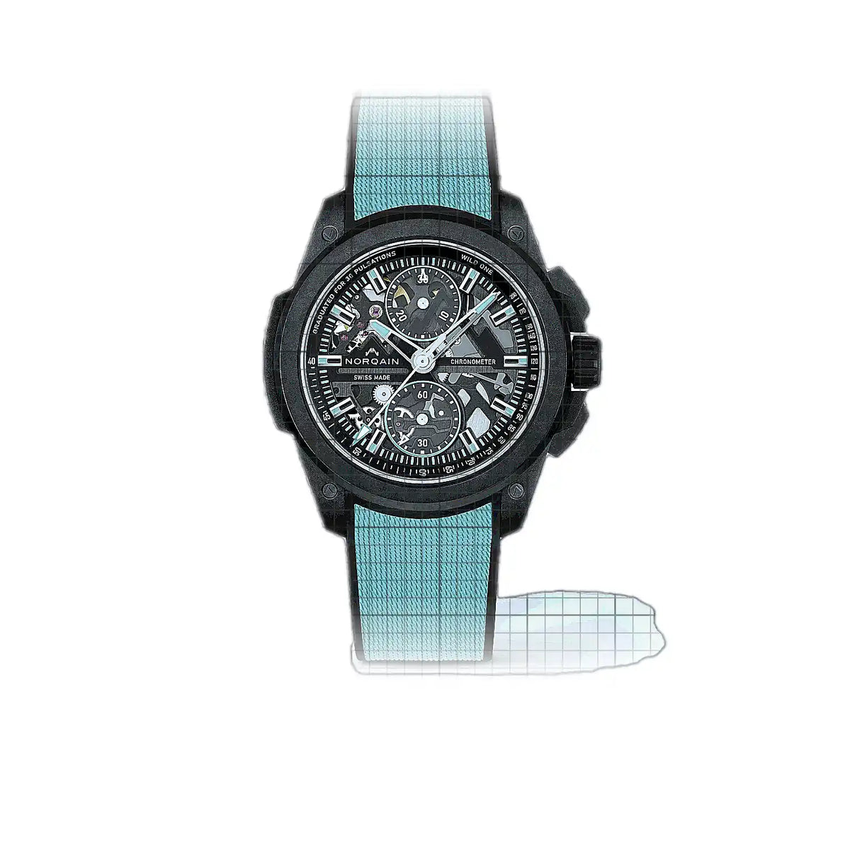 Norqain Independence N3002.40Q01.B07.R03 horloge met skeletwijzerplaat en Norteq-mechanisme, 42 mm