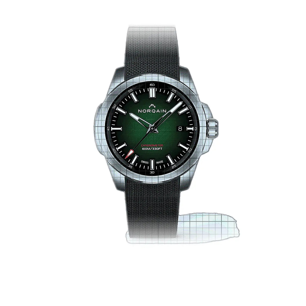 Norqain Independence N3008.08S01.E01.R01 Green Dial Stainless steel 40mm Watch