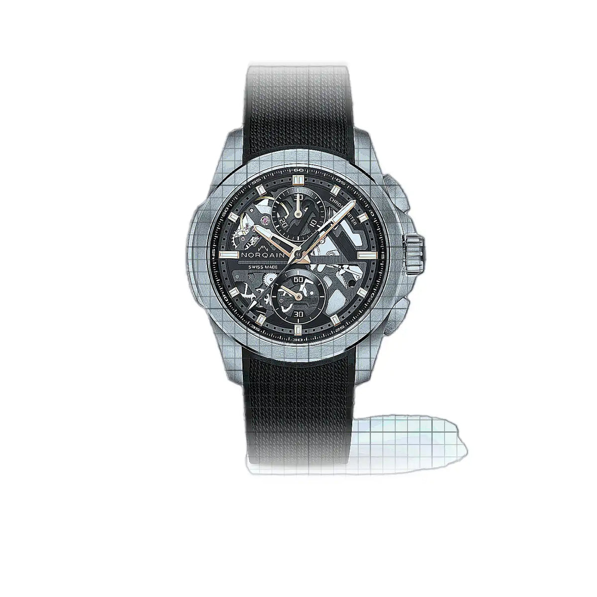 Norqain Independence N3200.40S01.B01.R01 Skelettzifferblatt Edelstahl 42 mm Uhr