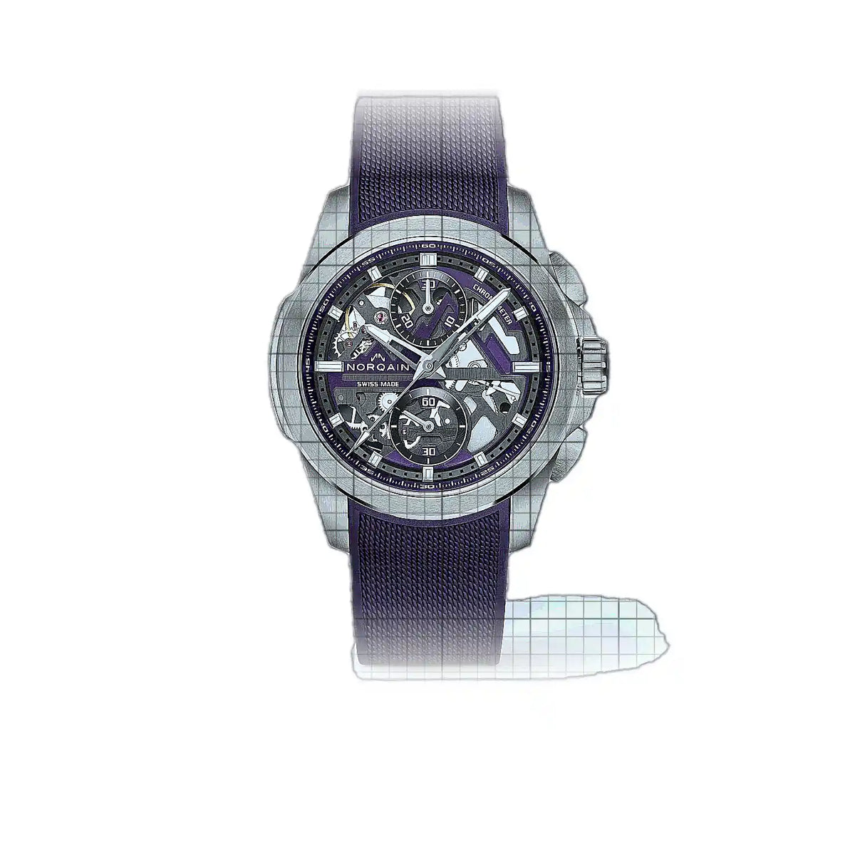 Norqain Independence N3200.40T03.P01.R01 Skelettzifferblatt Titan 42 mm Uhr