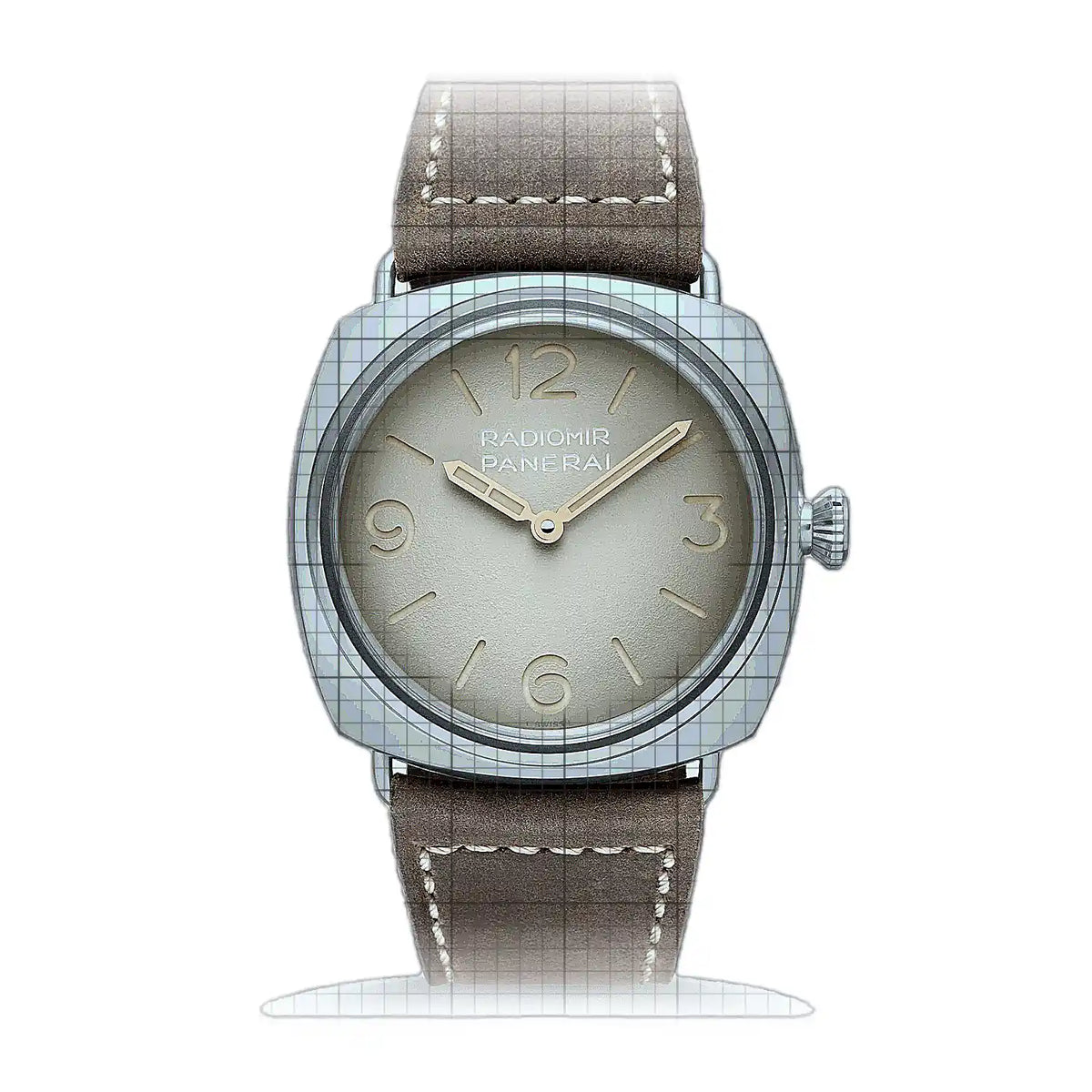 Panerai Radiomir PAM01350 Horloge met beige wijzerplaat, roestvrij staal, 45 mm
