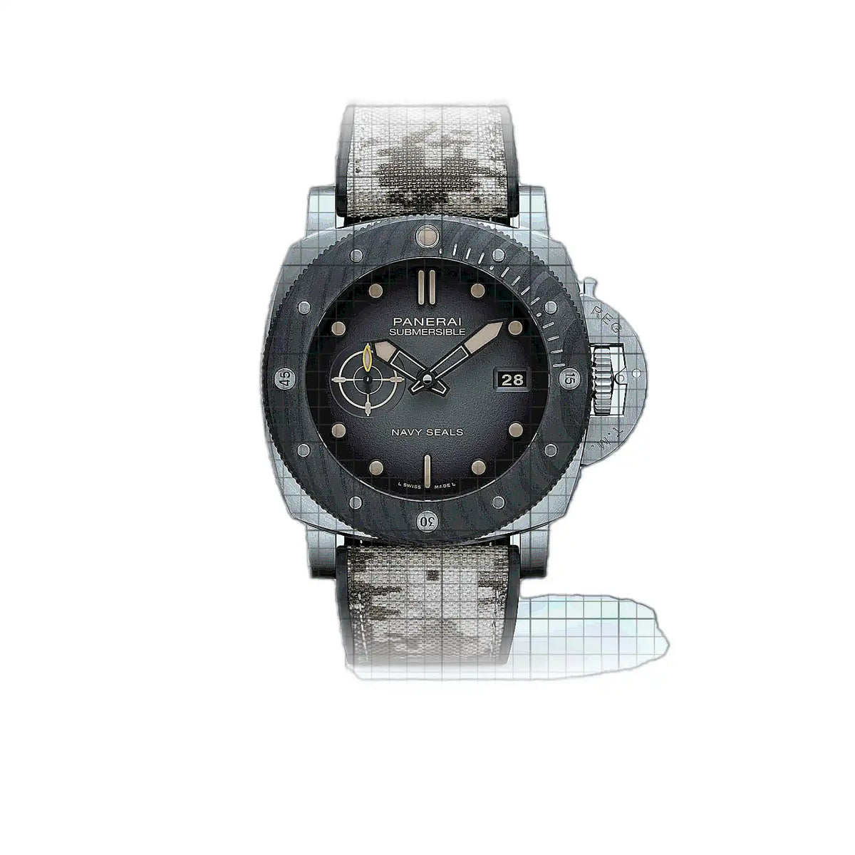 Montre Panerai Submersible PAM01669 Noir Cadran en titane, 47 mm