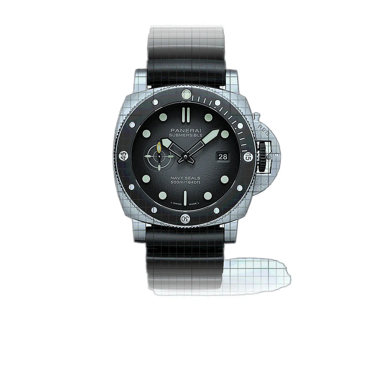 Panerai Submersible PAM01738 Schwarz Zifferblatt Edelstahl 44 mm Uhr